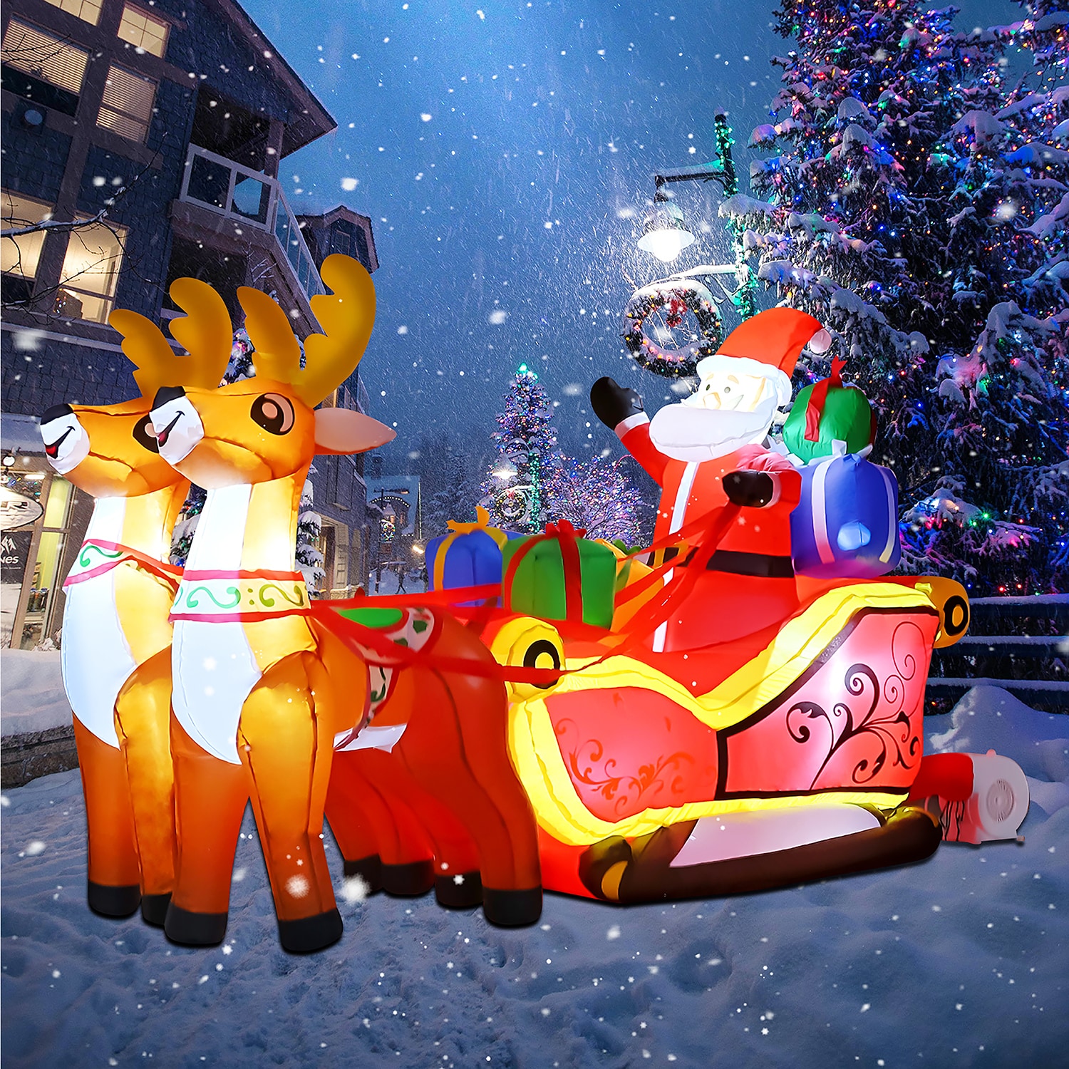 GOOSH DJ-SD-27155 4-ft Lighted Sleigh Christmas Inflatable