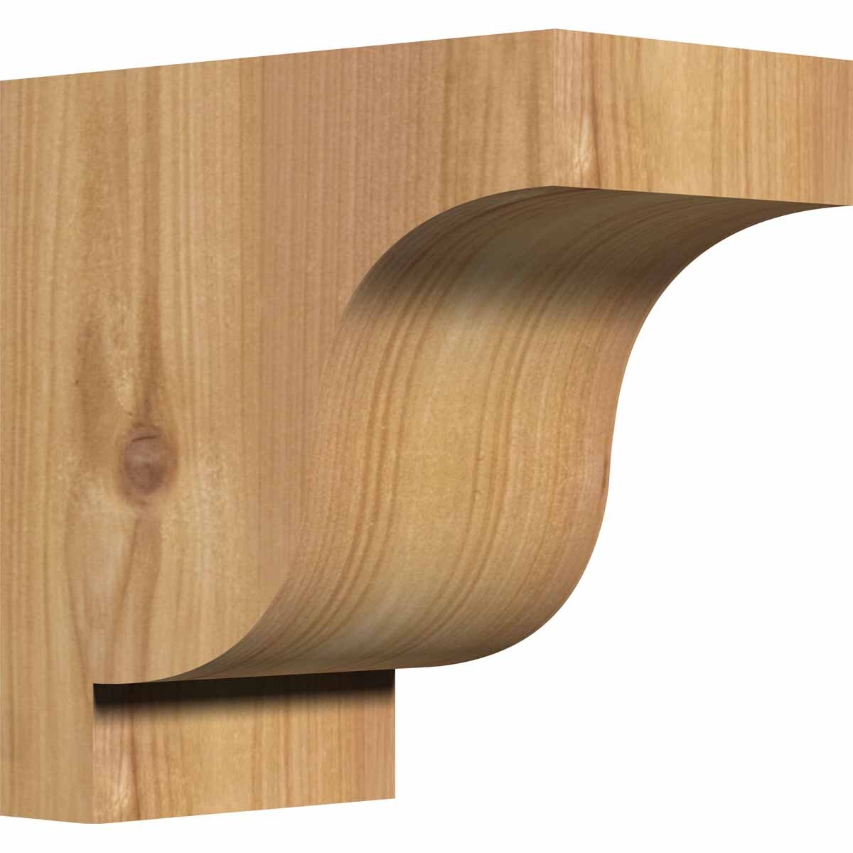 Ekena Millwork COR04X06X06NEW00SWR 3.5-in x 6-in x 6-in Newport Unfinished Western red cedar Wood Paintable/Stainable Corbel