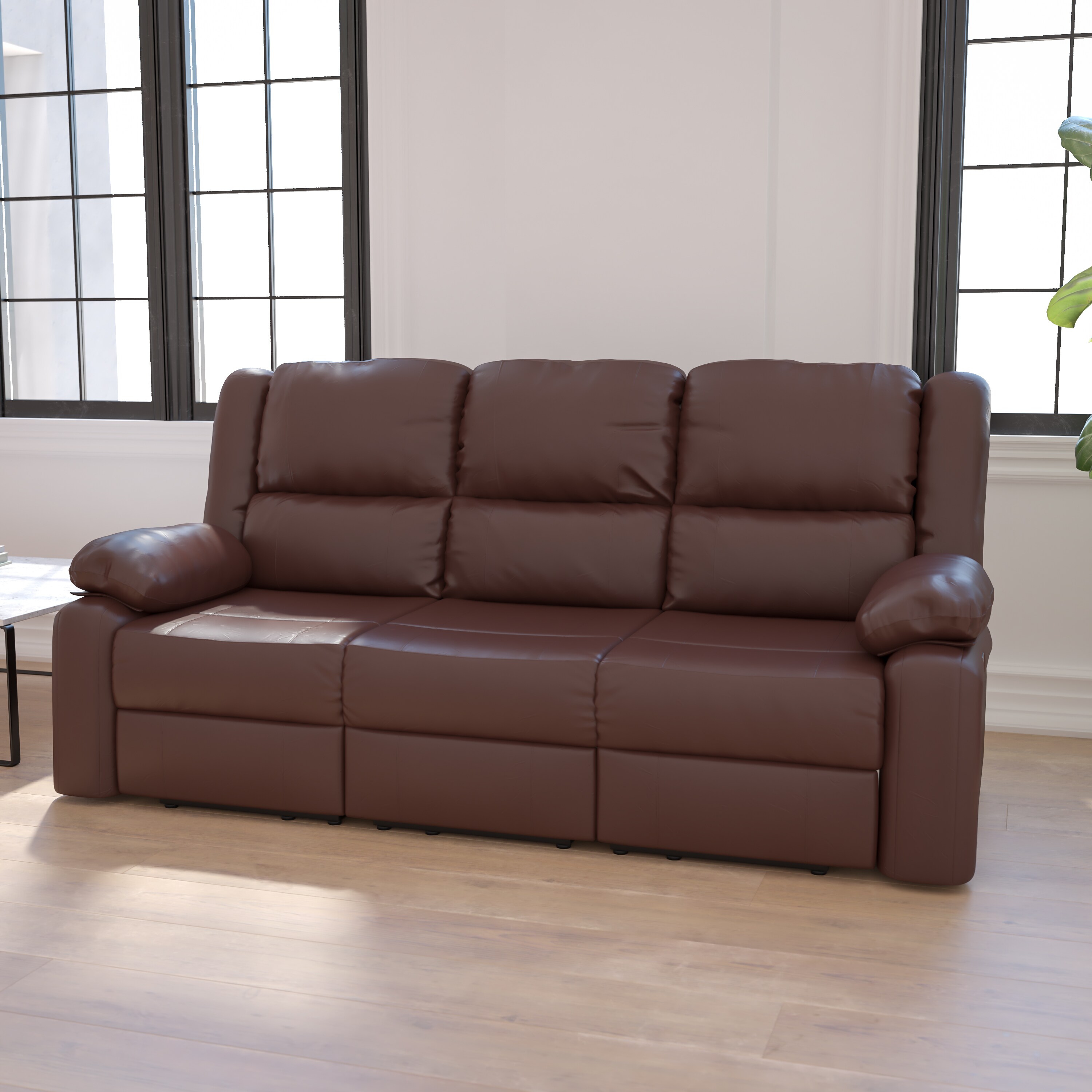 dfs brown leather recliner