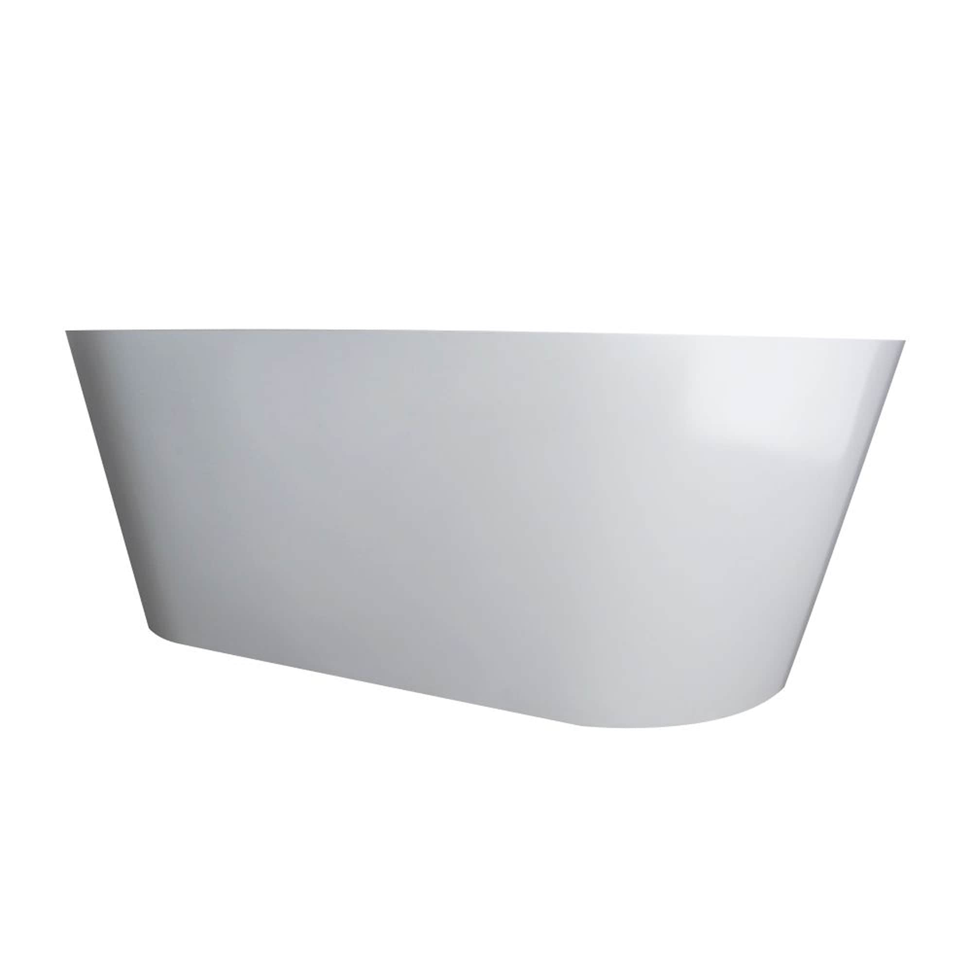 Glossy White 59'' Freestanding Solid Surface Bathtub