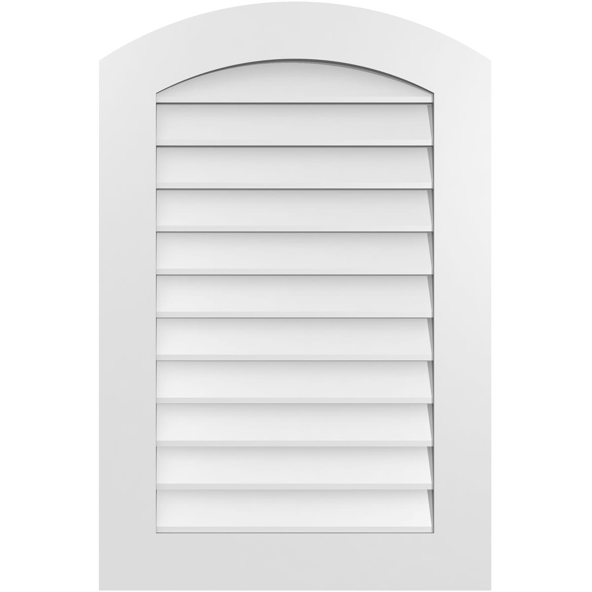 Ekena Millwork GVPAR24X3601SN 24-Inches x 36-Inches Off-white Round top PVC Gable Louver Vent
