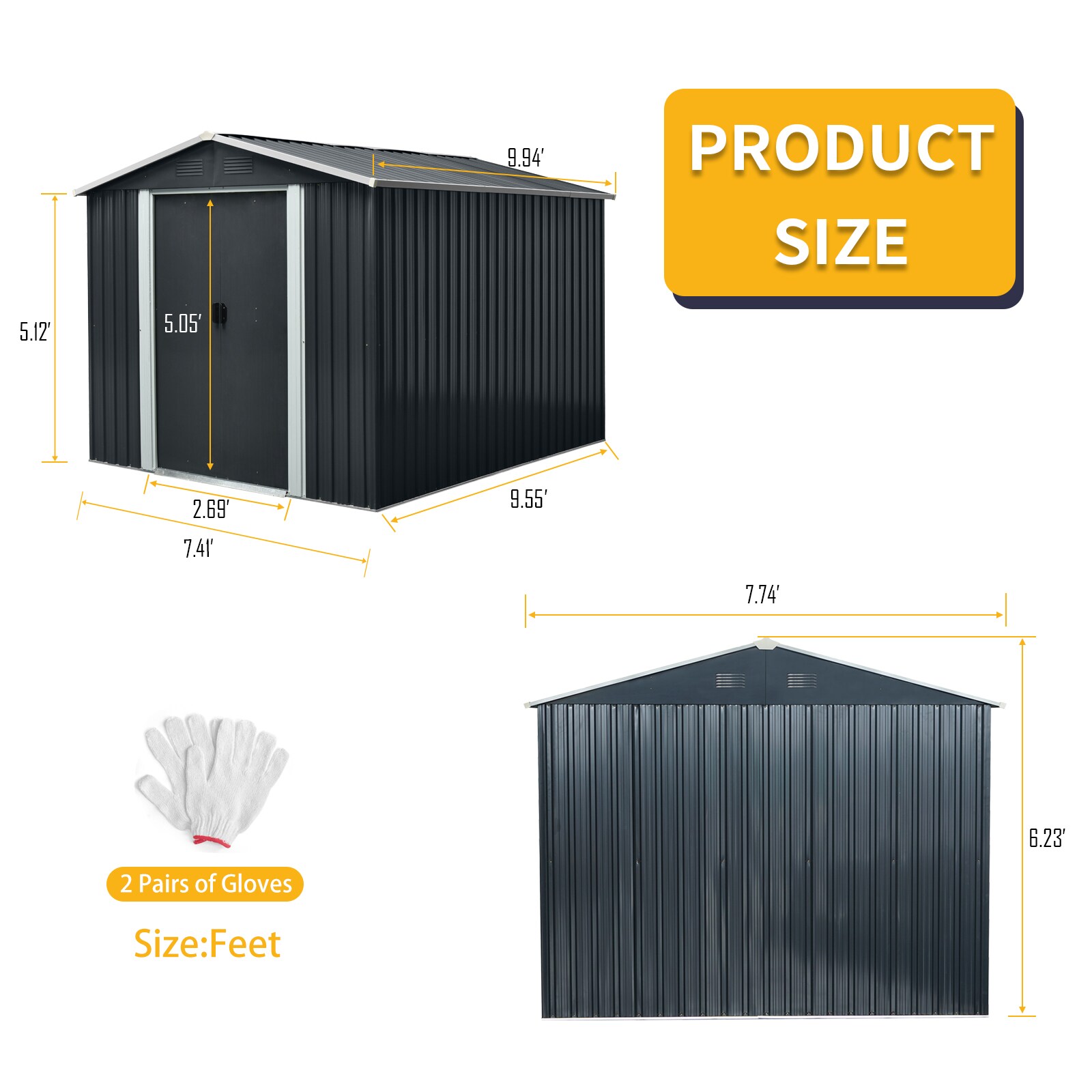 Dimakai DI-WWCS0353P Metal-Storage-Buildings-Sheds - View #5