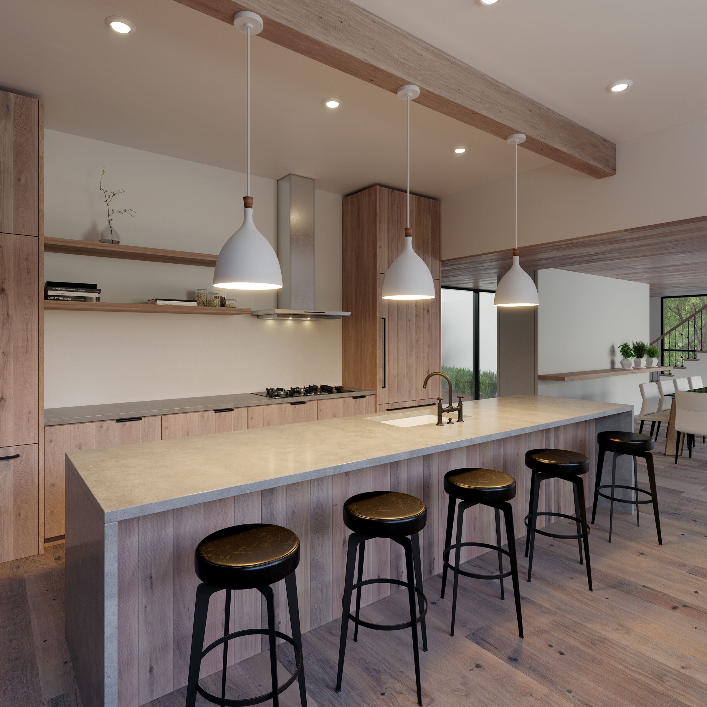Matte White Steel Indoor/Outdoor Bowl Pendant Light