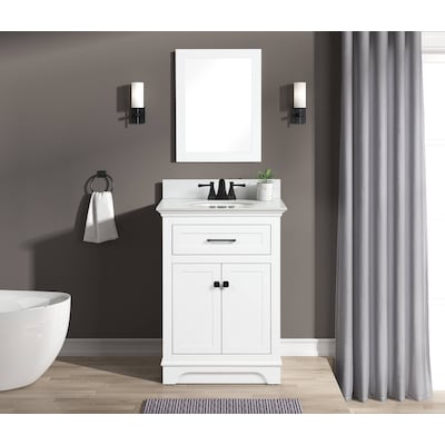 Bathroom Vanities With Tops At Com, White Bathroom Vanity With Grey Granite Top Dining Table