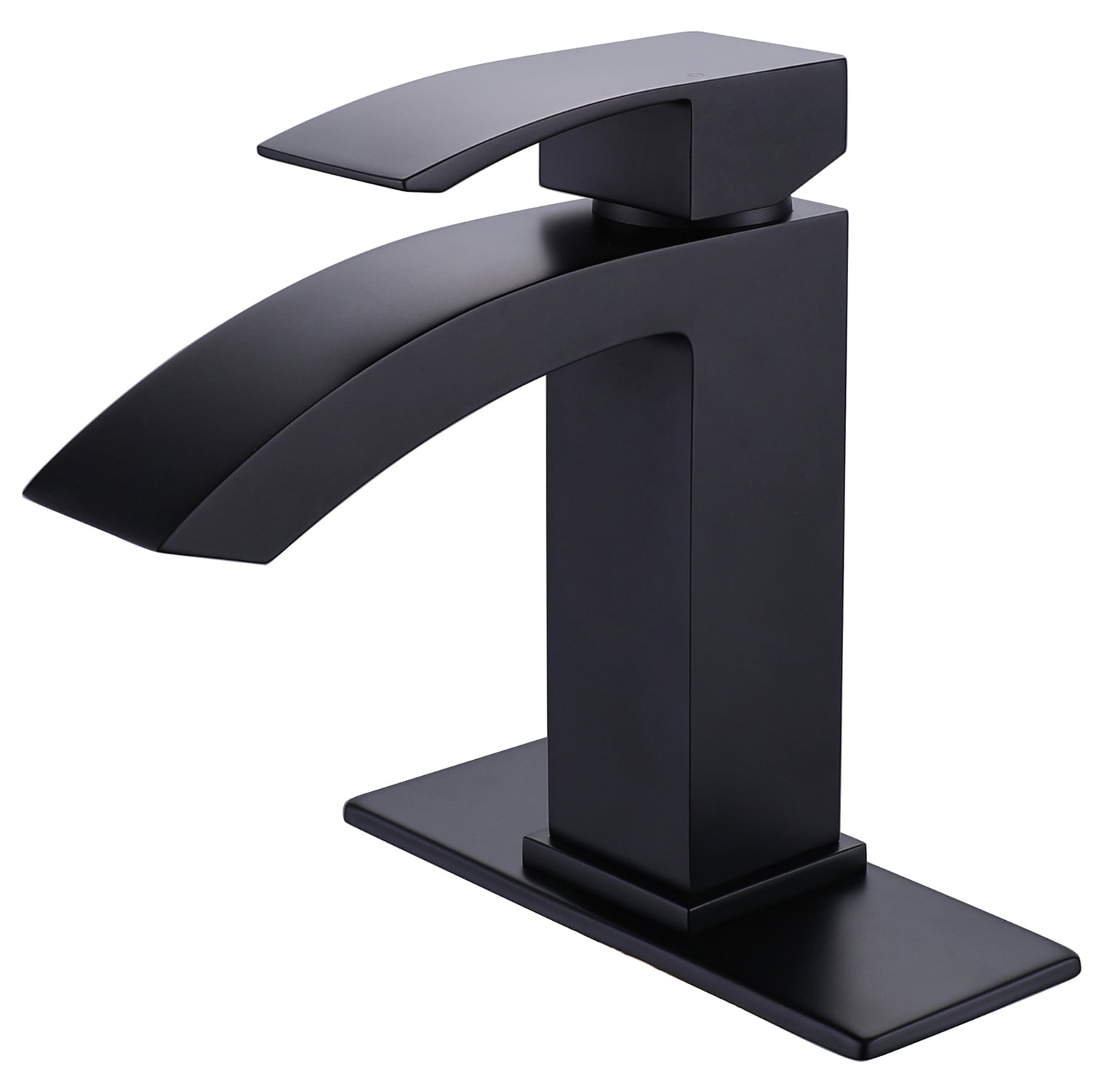 Clihome RCH-BAFS6517 Matte Black Single hole 1-handle Waterfall Commercial/Residential Handle Bathroom Sink Faucet