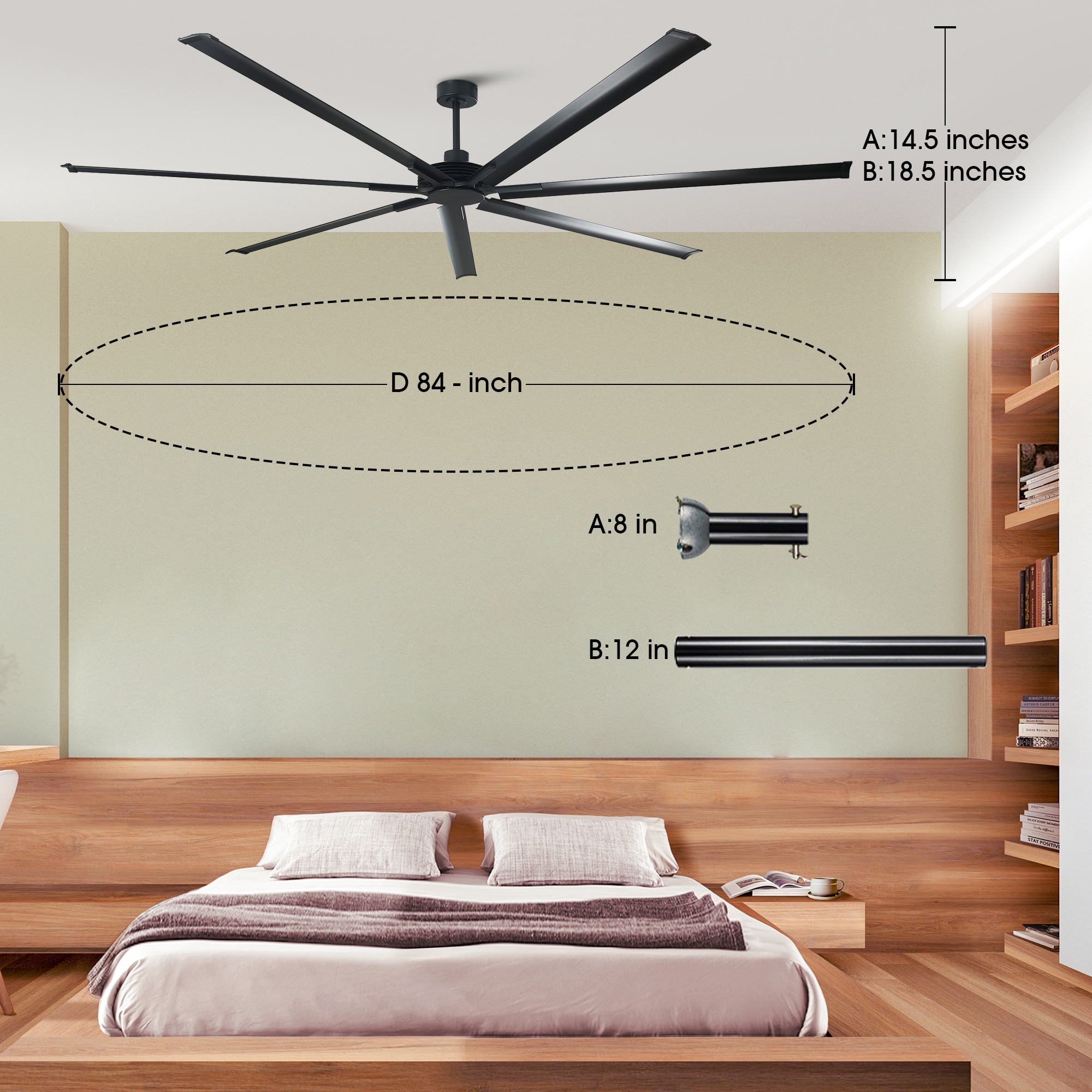 Parrot Uncle F8311BK110V Ceiling-Fans - View #6