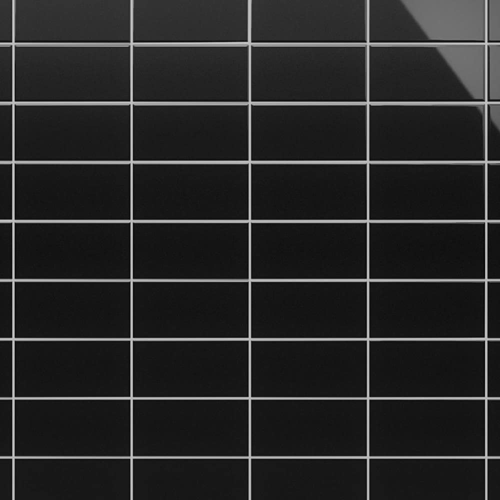 Artmore Tile EXT3RD106606 Abbey Road Black 3-in x 6-in Polished Porcelain Subway Standard Wall Tile ( 5.32-sq ft Carton )