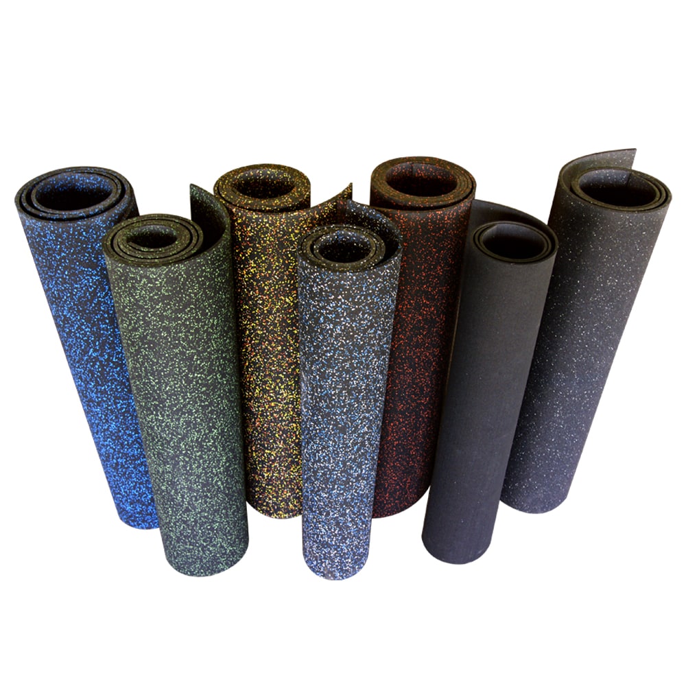 Rubber-Cal Blue/Gray Speckle 48-in x 66-in x 0.1875-in Rubber Roll Gym Flooring (22-sq ft)
