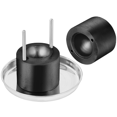 GIVIMO Ice Ball Press 2.4-in 60-mm Aircraft Aluminum Alloy Ice Sphere Maker Kit with Tongs and Drip Tray for Whiskey Cocktail Bourbon and Scotch on Party Holiday and Bar Service Black