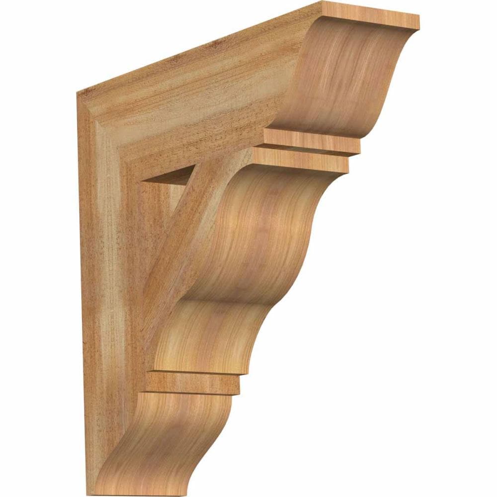 Ekena Millwork BKT06X22X22FST01RWR Funston traditional rough sawn 6-in x 22-in x 22-in Western red cedar Brown Wood Standard bracket