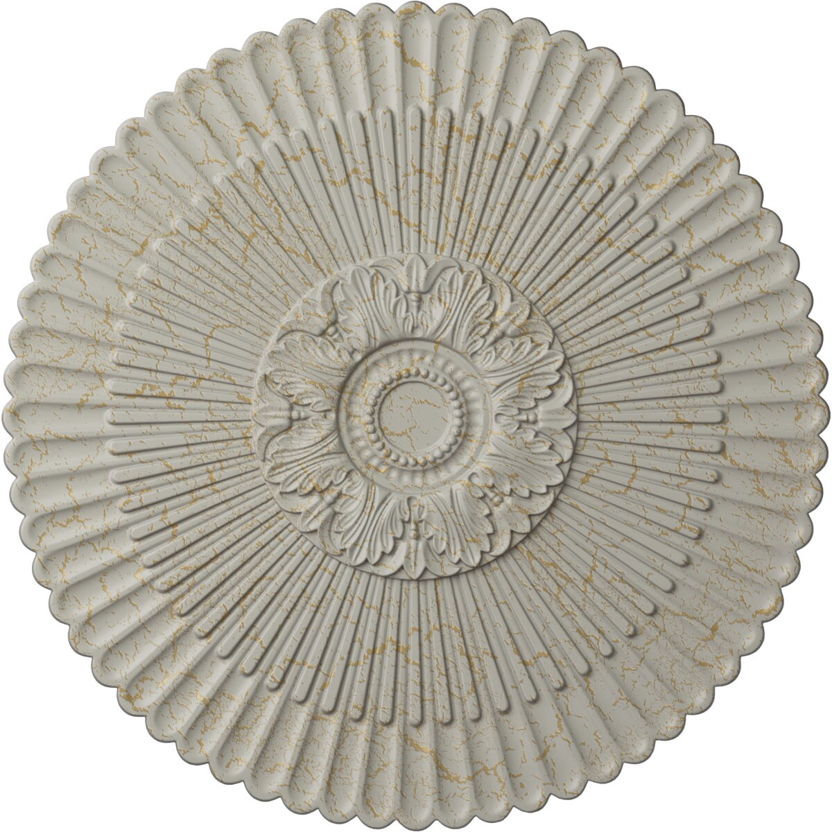 Ekena Millwork CM41NEPCC Nexus 41-in W x 41-in L Painted Pot Of Cream Crackle Polyurethane Whole Ceiling Medallion