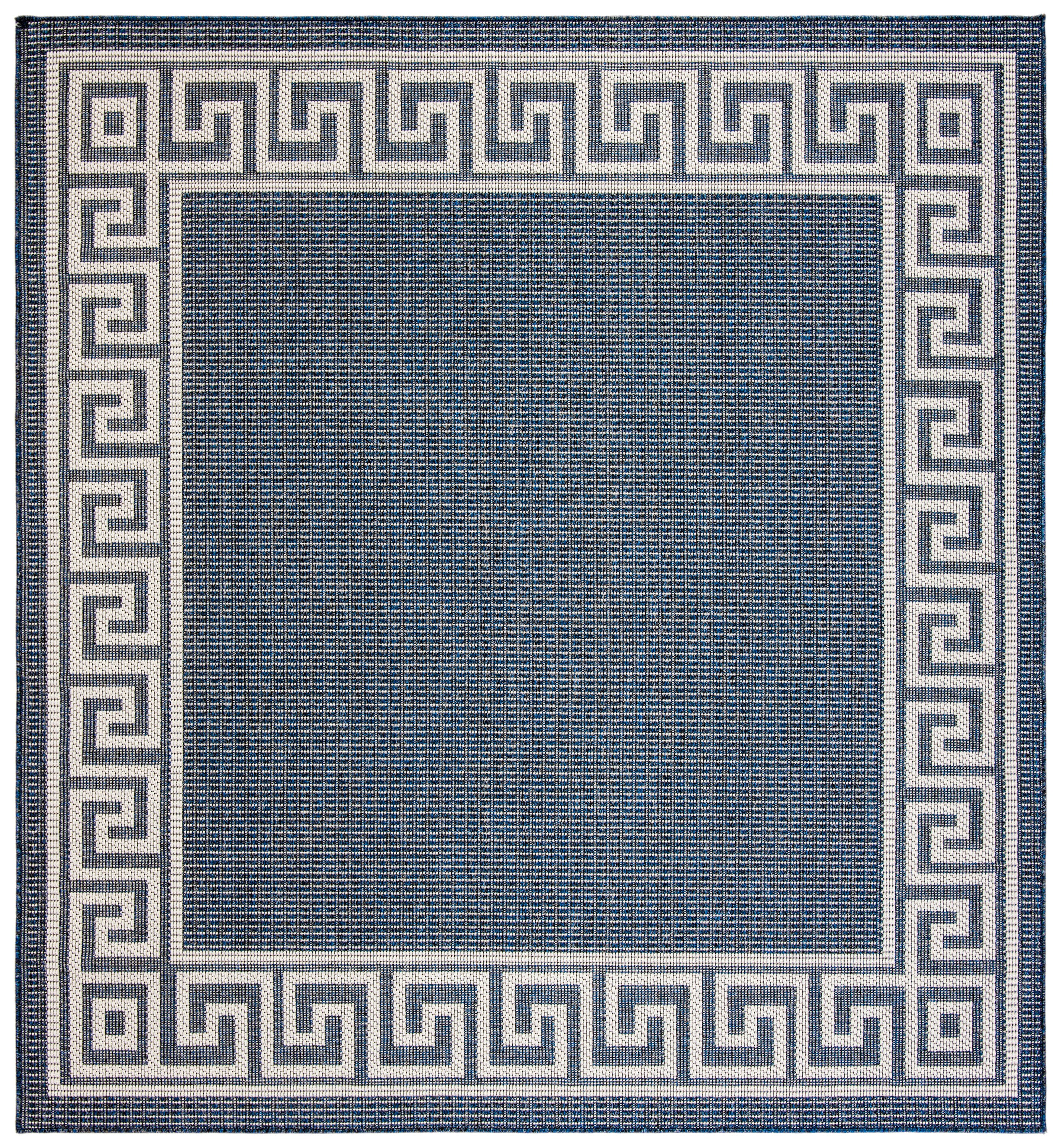 Safavieh BMU820M-8SQ Bermuda 800 Claribel 8 x 8 (ft) Loomed Polypropylene Dark Blue/Ivory Square Indoor/Outdoor Border French Country Area rug