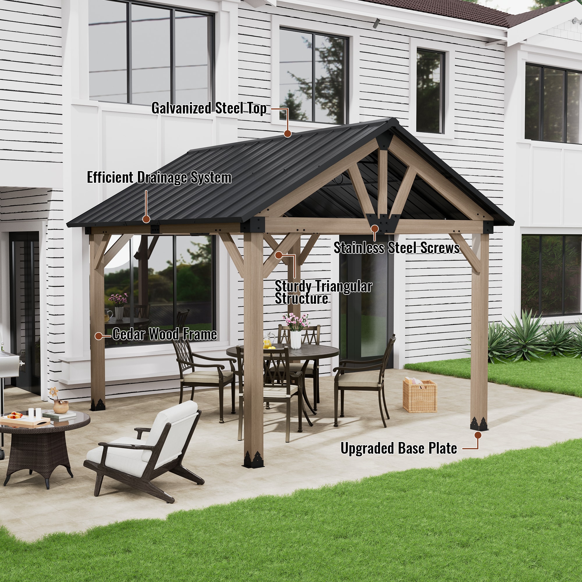 Mondawe OD06KTRZ1012SB Wood-Resin-Gazebos - View #6