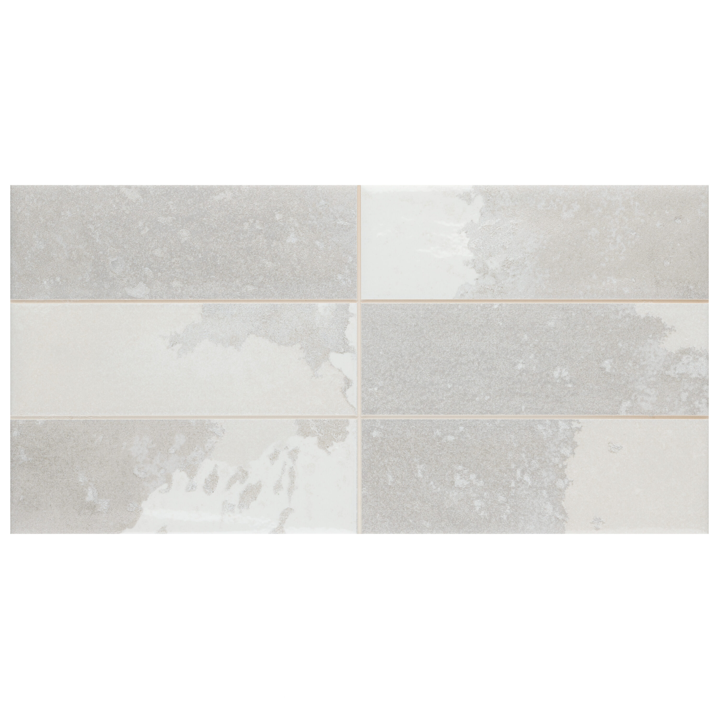 Affinity Tile S1WPE15TBSI Sample - Kings Luxe Tradition Brick Silver 7-in x 8-in Multi-finish Ceramic Wall Tile