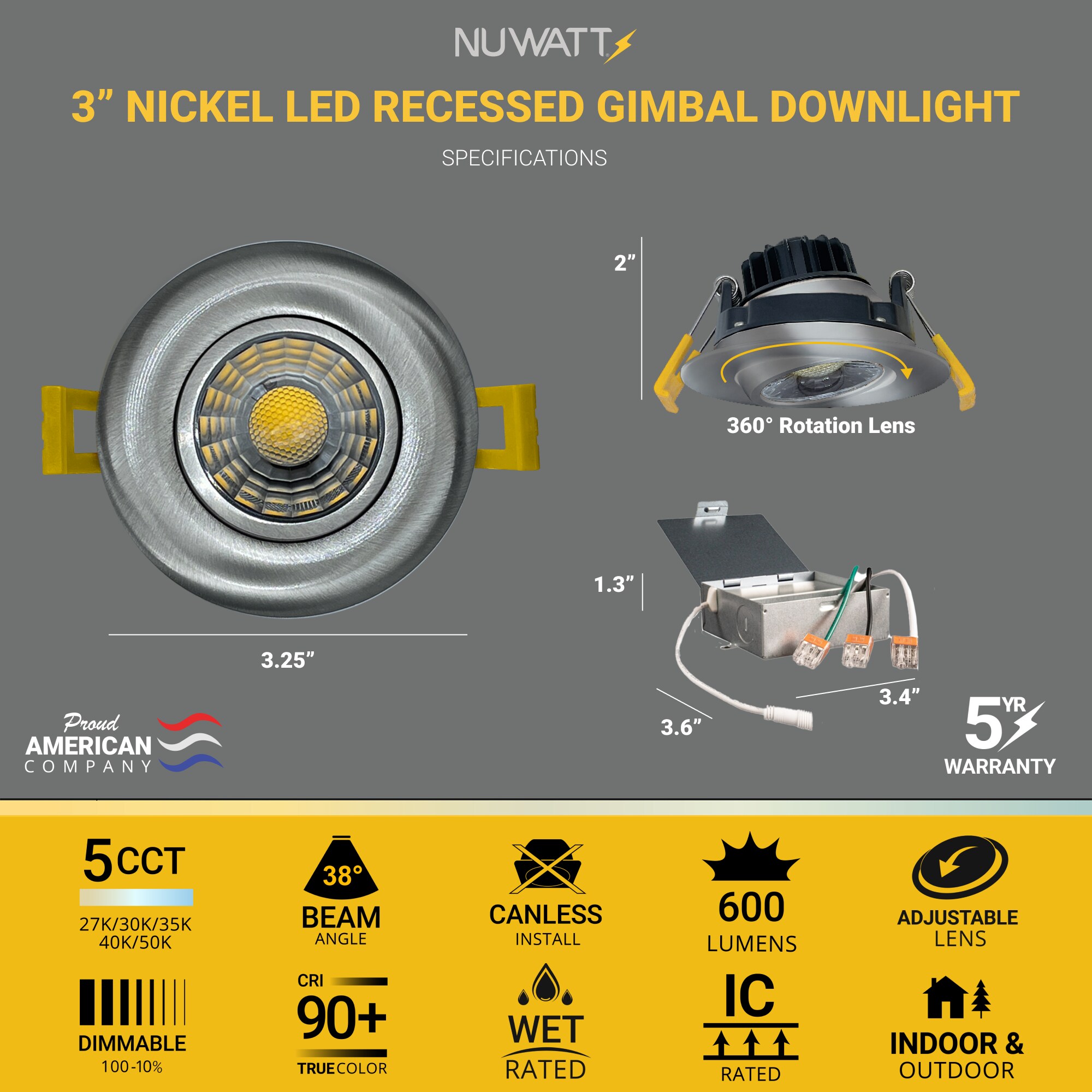 NUWATT NW-GMB-3-5CT-N-R-16P Led-Retrofit-Downlight - View #10