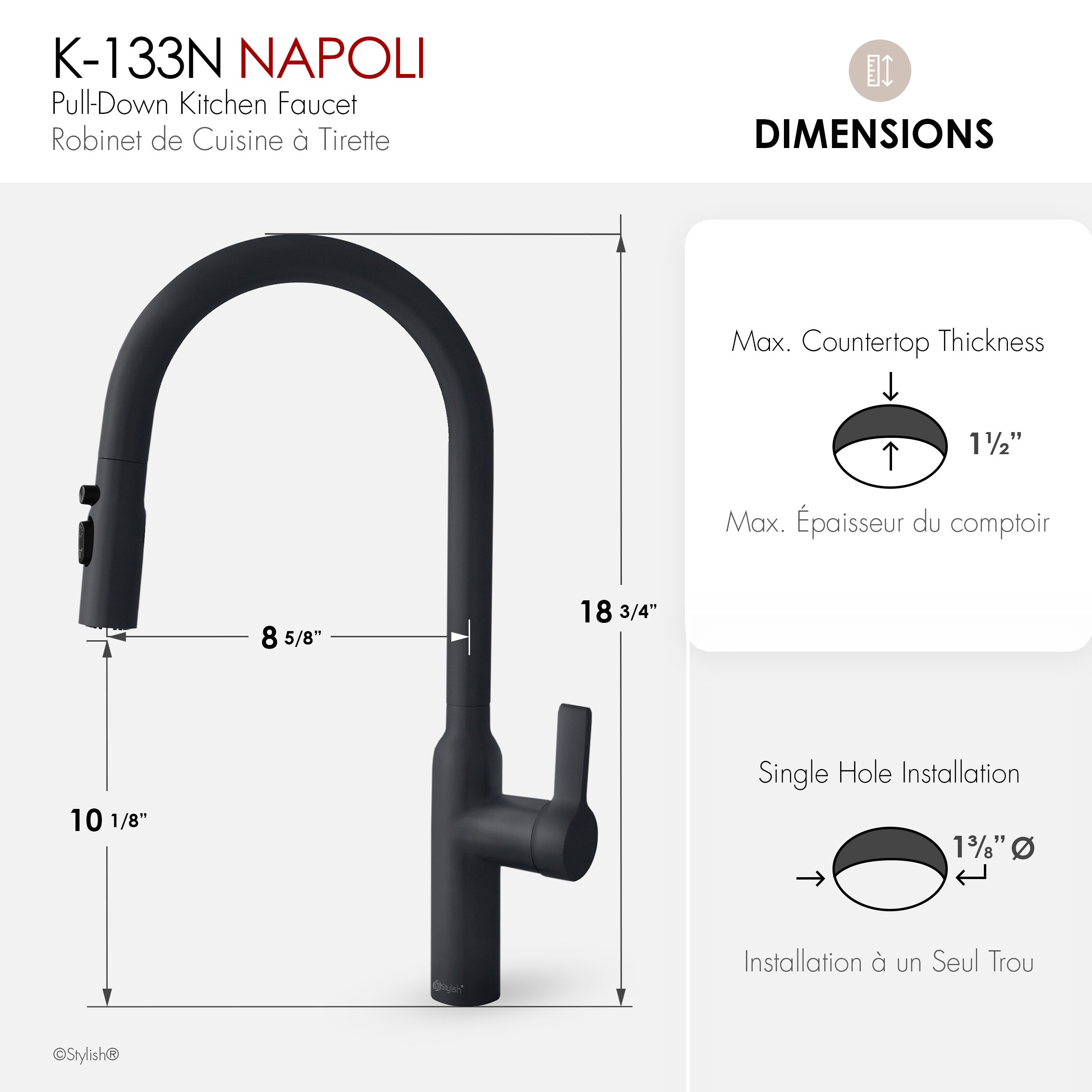 Stylish K-133N Kitchen-Faucets - View #4