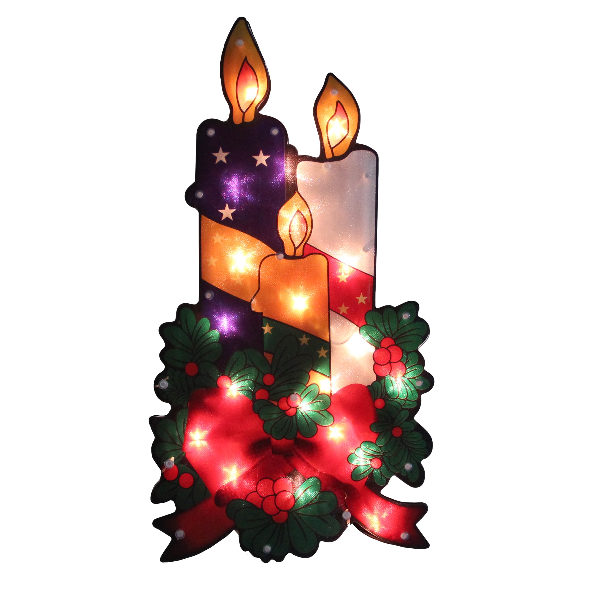 Northlight 17.75 in. Lighted Christmas Tree with Presents Window Silhouette