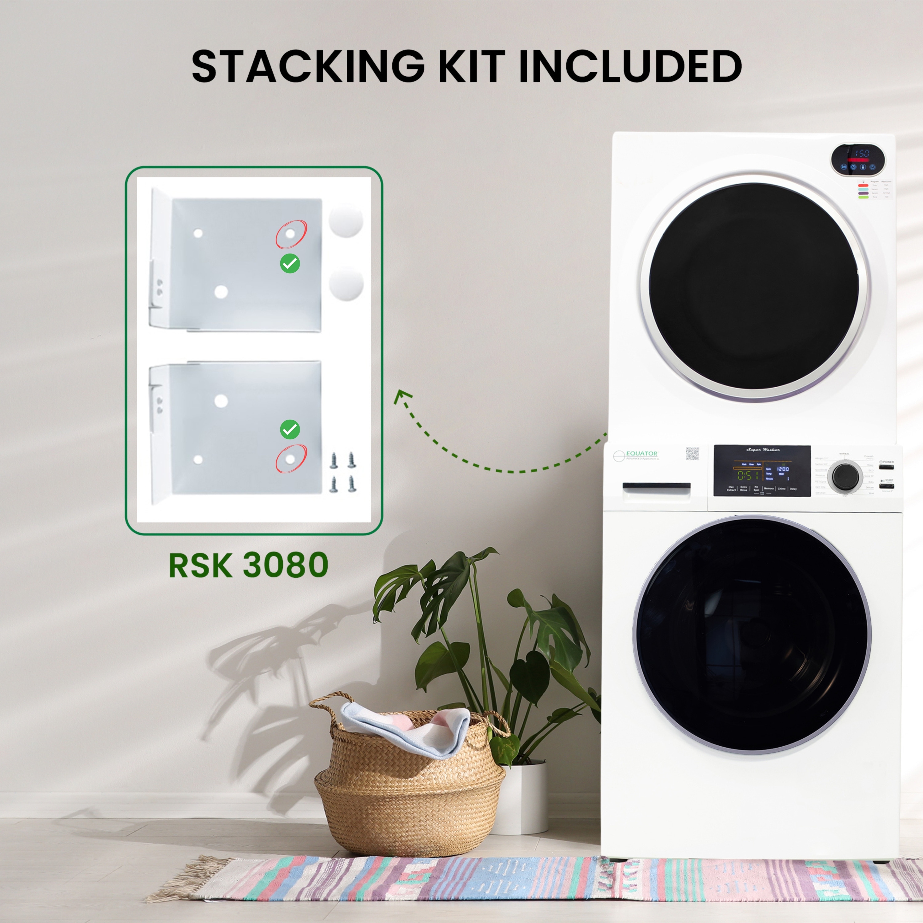 Equator Advanced Appliances EW 826 + ED 848 W Combo-Washer-And-Dryer - View #4