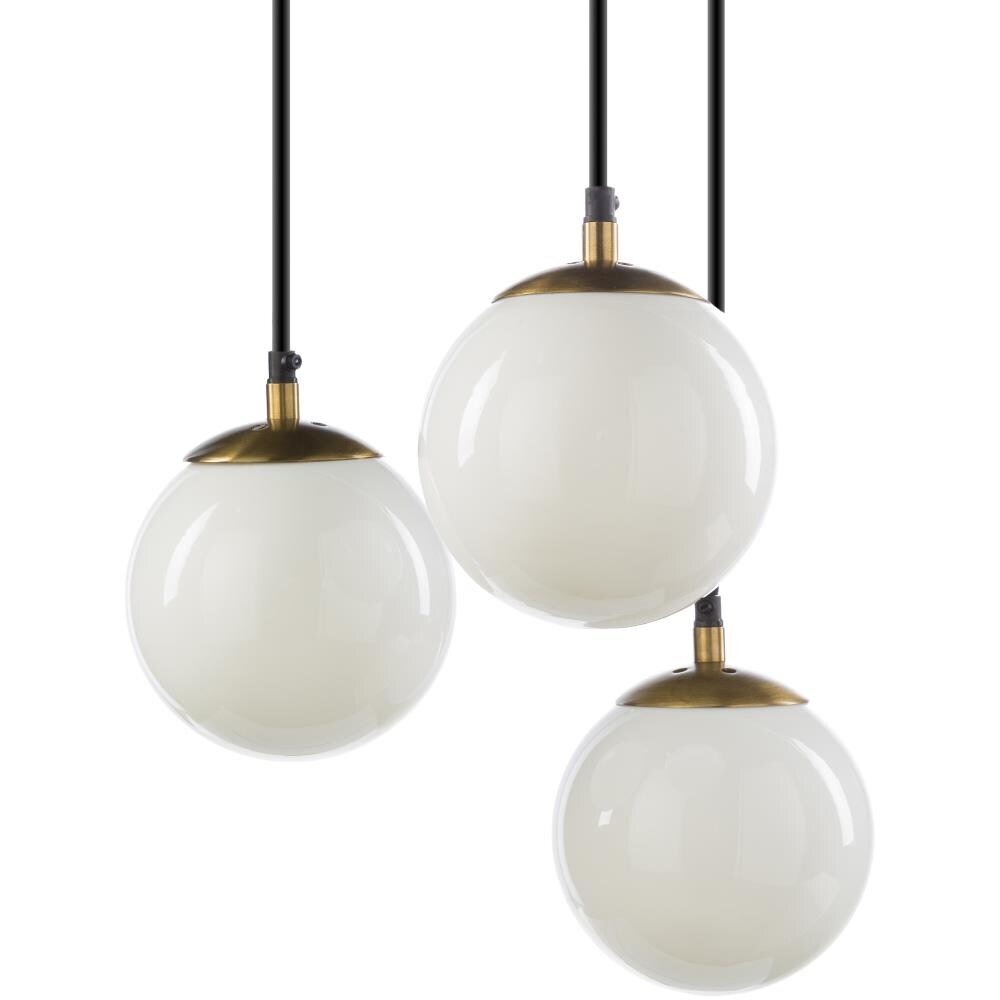 Surya JLS-001 Jules 3-Light White Modern/Contemporary White Glass Globe Pendant Light