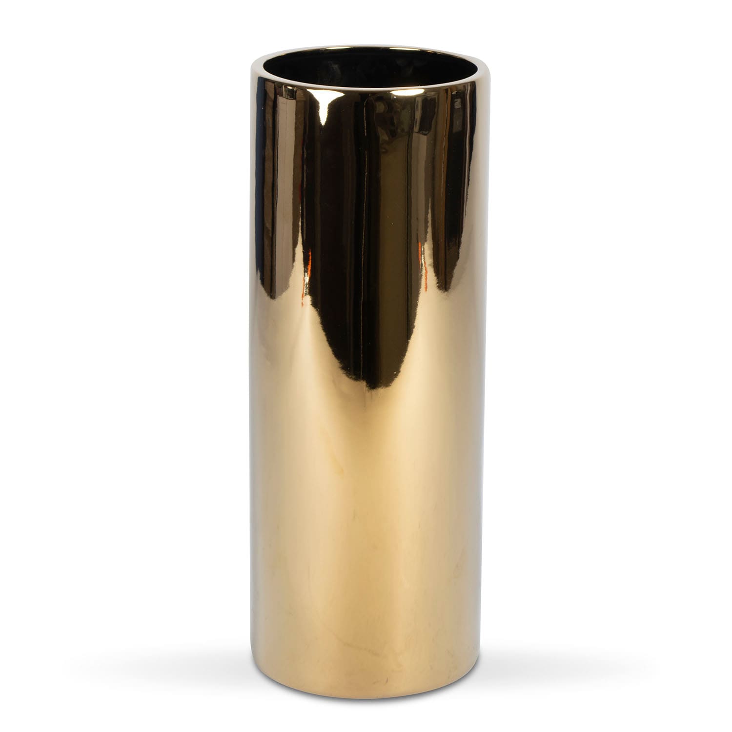 Vasesource CR1606GD Round 6.0-Inches W Medium Gold Ceramic Indoor/Outdoor Planter