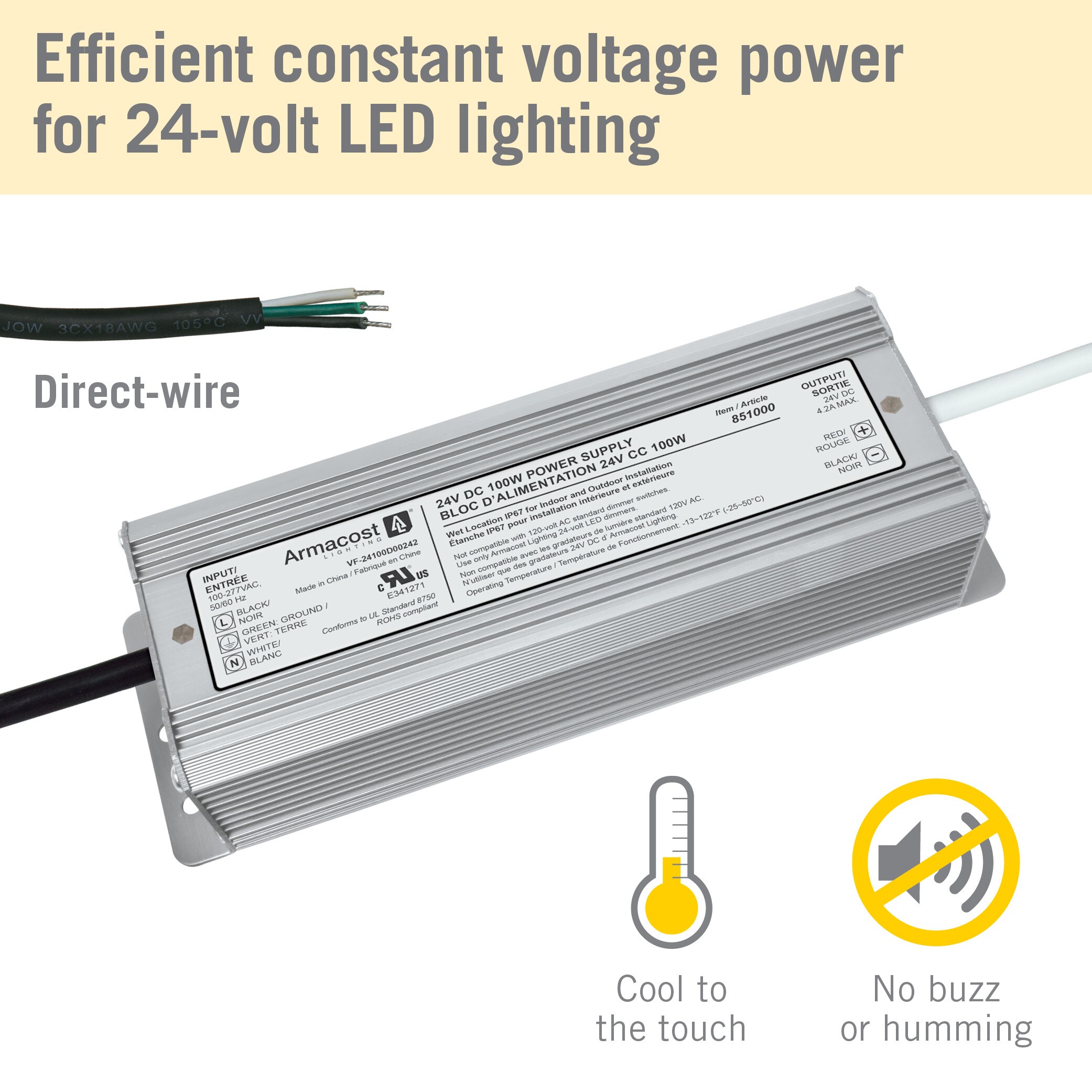 Waterproof Silver LED Driver for Indoor/Outdoor Lighting