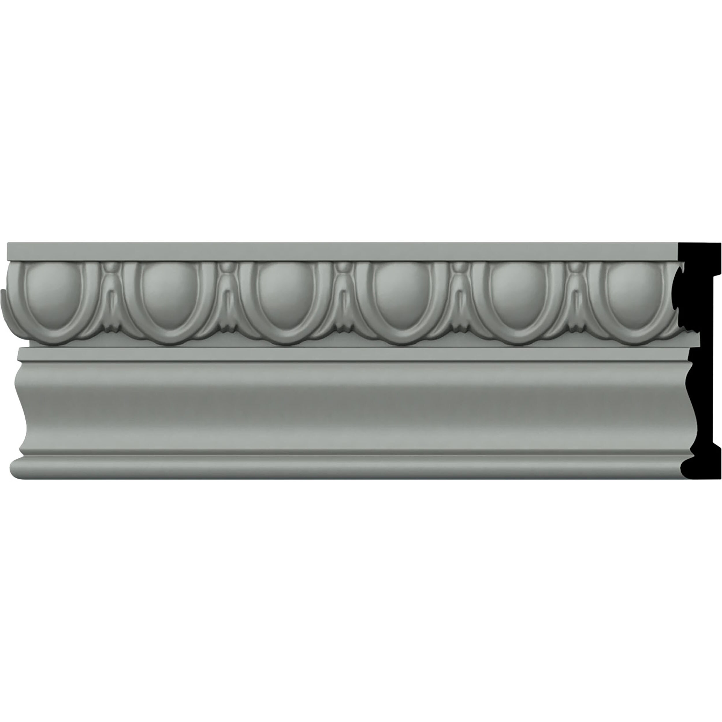 Ekena Millwork CHA03X01EG-CASE-8 Egg and Dart 3-1/4-in x 7-ft 10-1/2-in Primed Polyurethane 0 Chair rail Moulding 8 -Pack