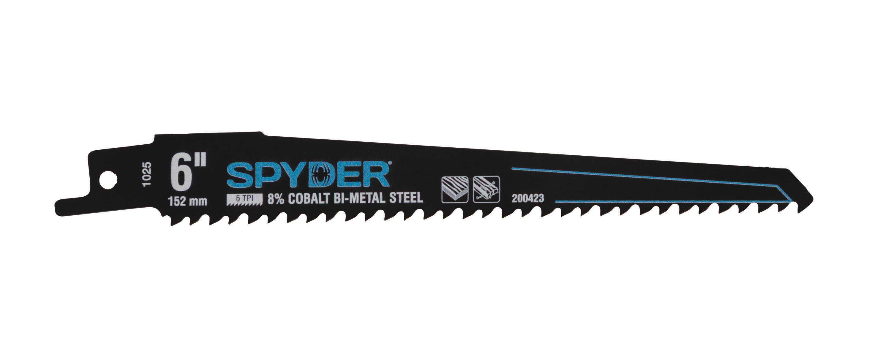 Spyder Black Series Bi-metal 6-in 6 TPI Wood cutting Reciprocating Saw Blade 5 -Pack