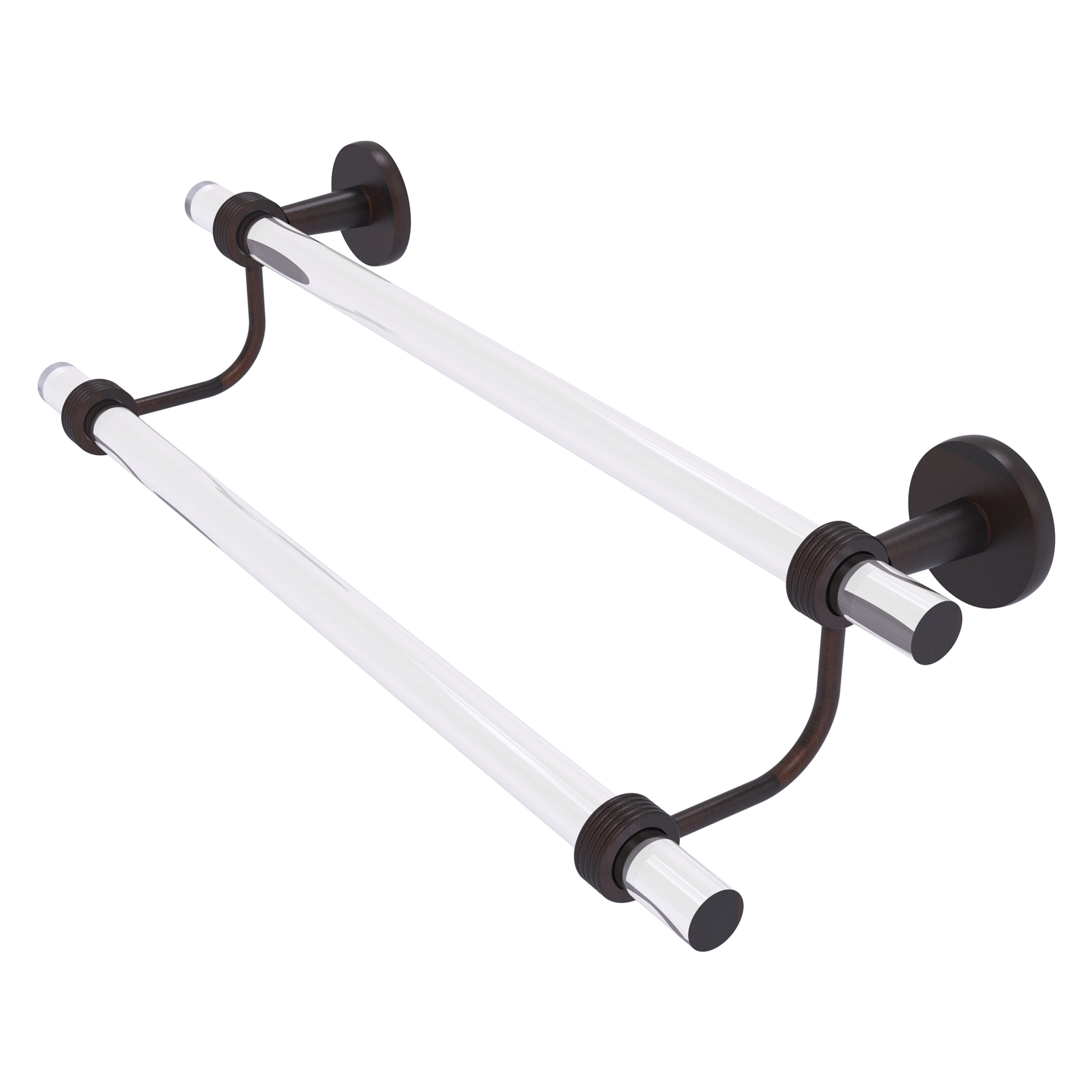 Allied Brass CV-72G-18-VB Clearview 18-in double Venetian Bronze Wall mount Double Towel Bar