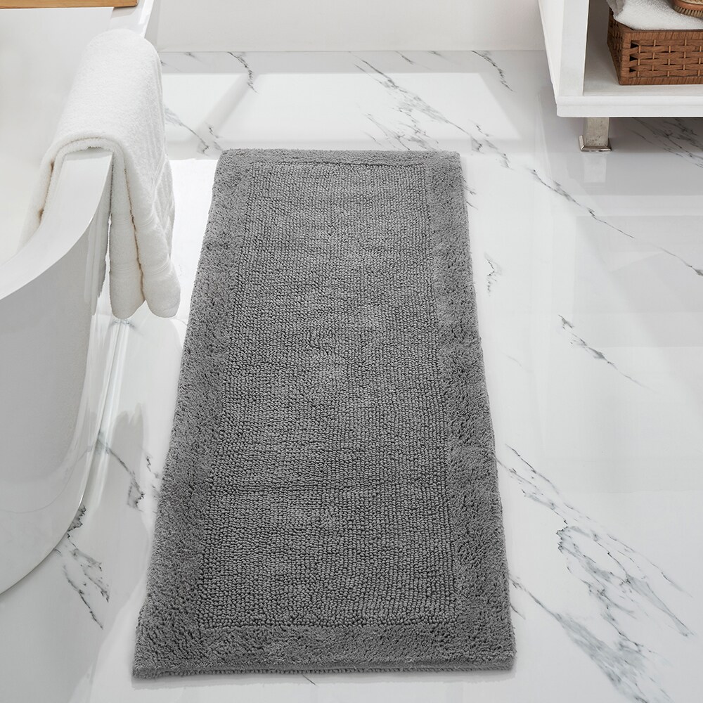 Better Trends Trier 2pc Set Bath Rug 20-in x 30-in Grey Cotton