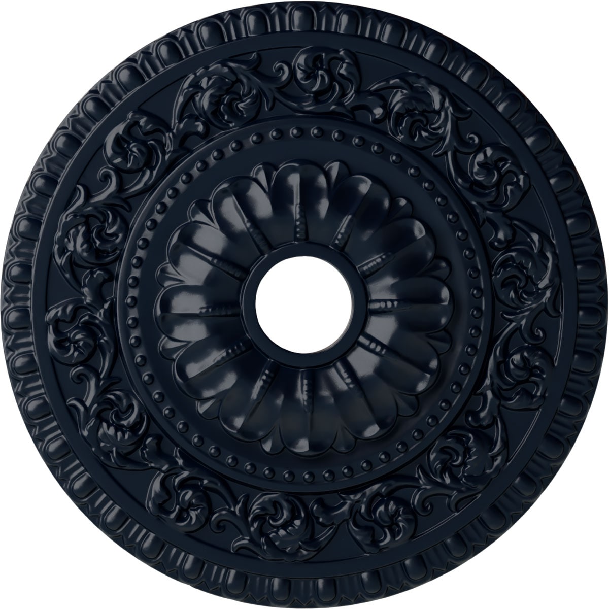 Ekena Millwork CM23VAMDF Vaduz 23.5-in W x 23.5-in L Painted Midnight Dream Polyurethane Whole Ceiling Medallion