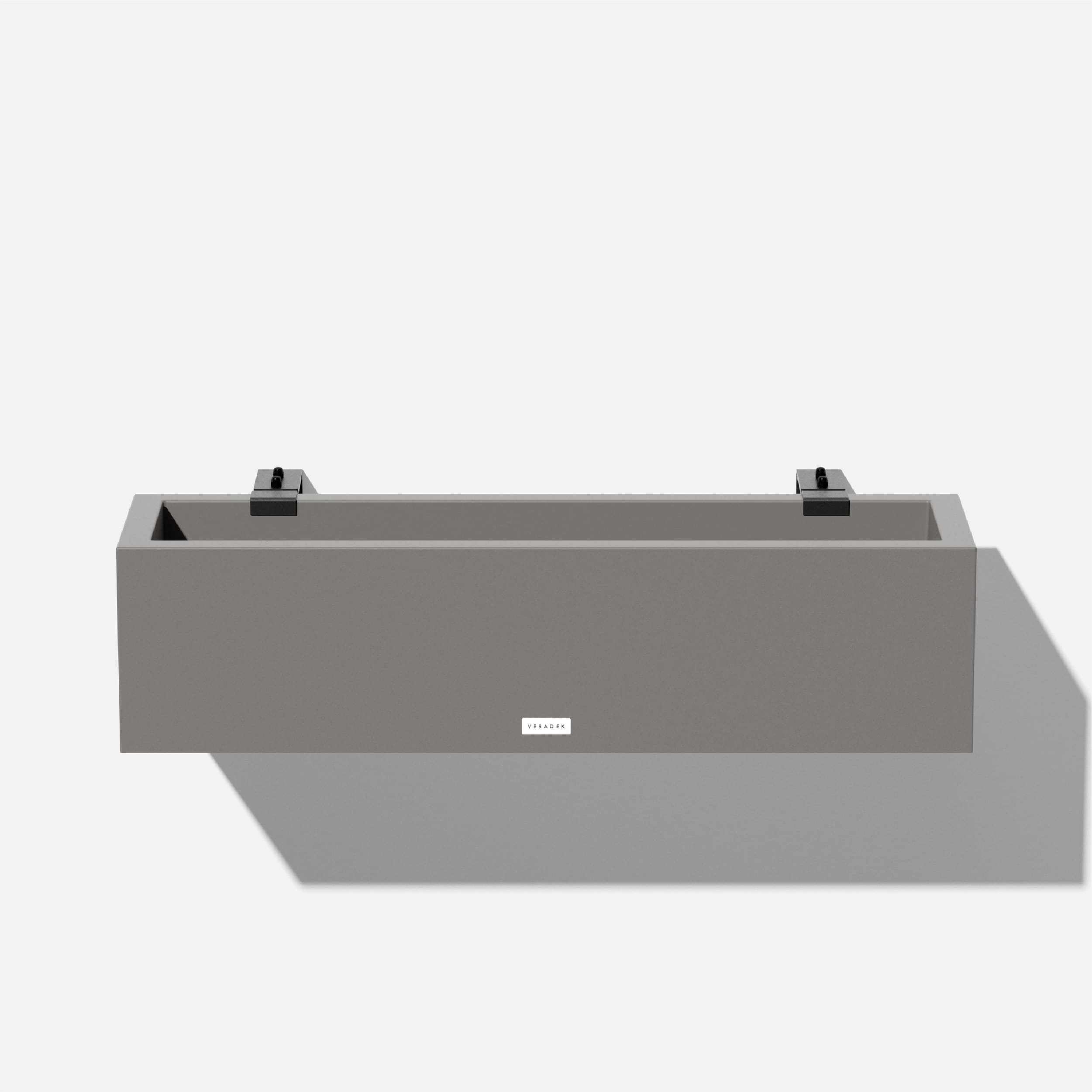 Veradek TRBRV36G Rectangle 9-in W Large Gray Plastic Outdoor Railing planter with Drainage Holes