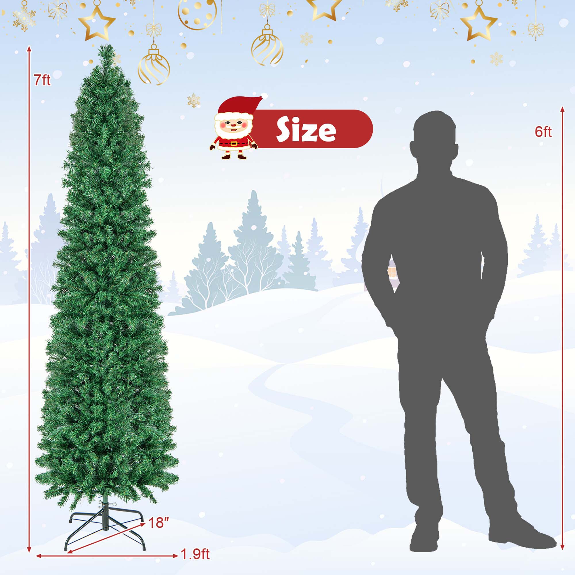 Costway LWS00703 Artificial-Christmas-Trees - View #2