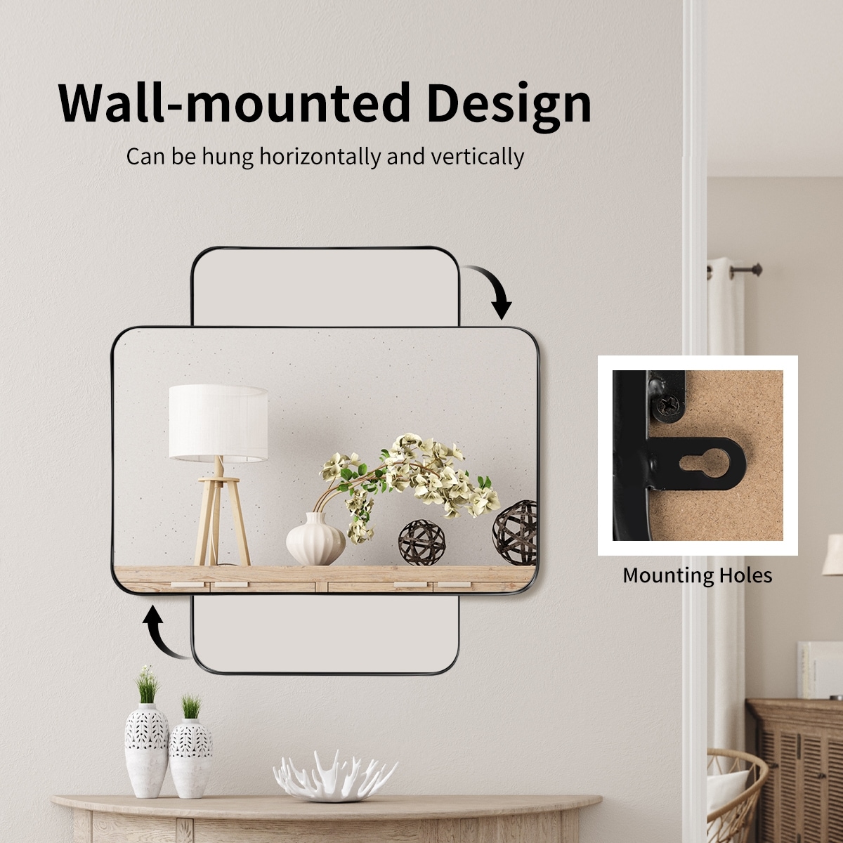WELLFOR OUG67282BK Framed-Bath-Mirrors - View #6