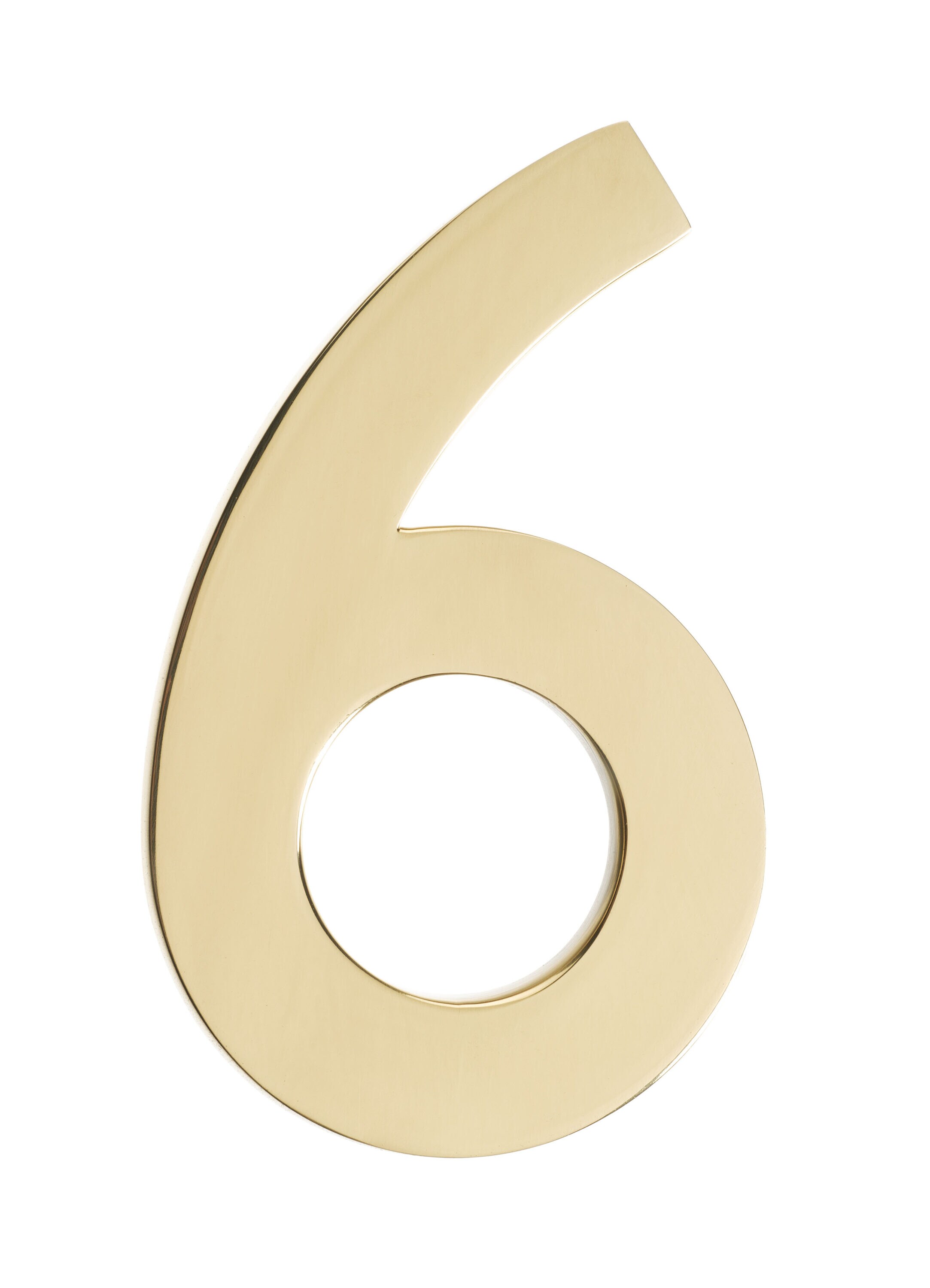 Architectural Mailboxes 3585PB-6 5-in Polished brass Number 6