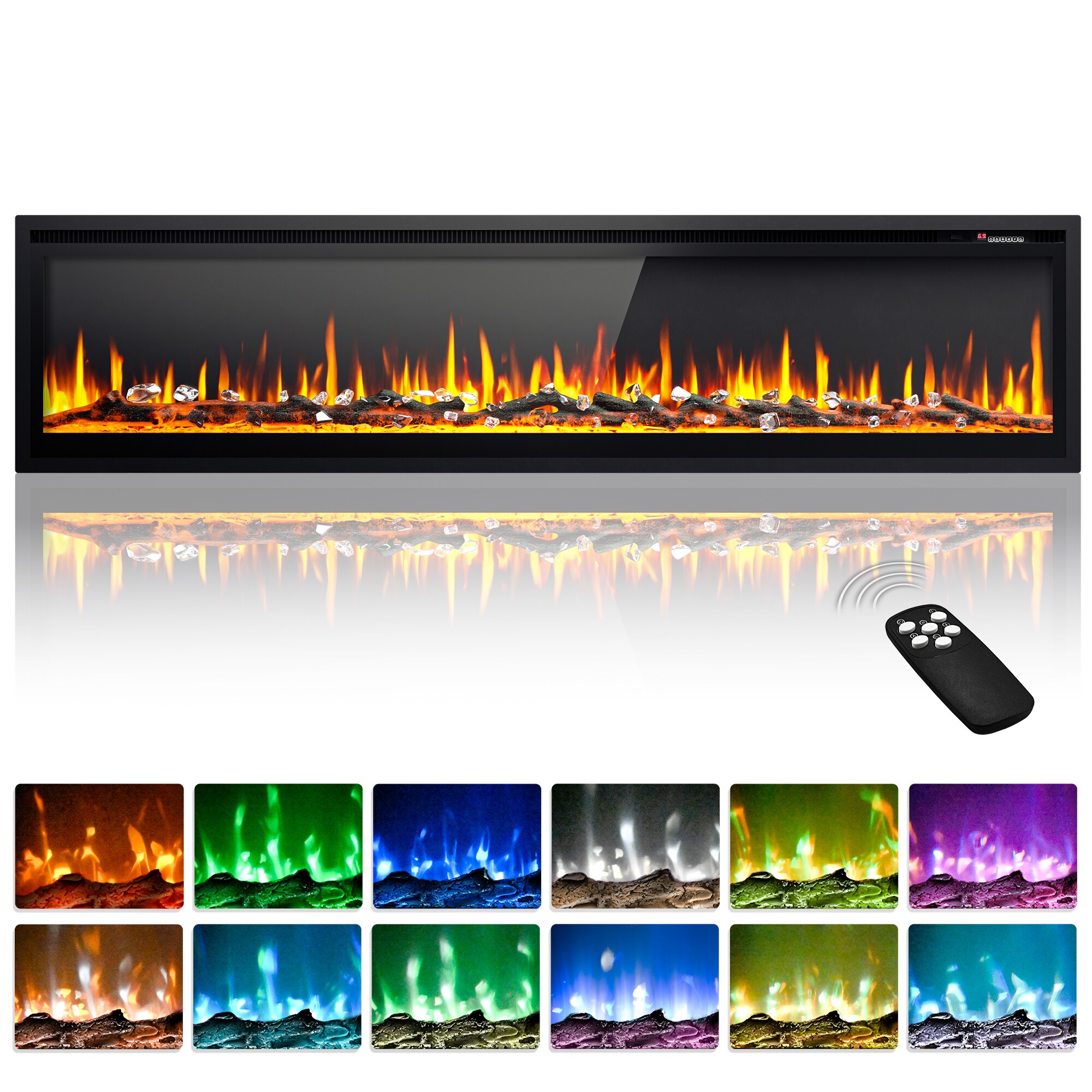 Euhomy EF001-72BL-E-LS-SC Electric-Fireplaces - View #2