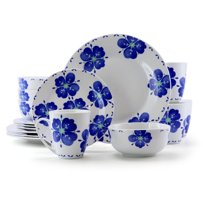 Gibson Home 12-Piece Blue Dinnerware in the Dinnerware department at ...