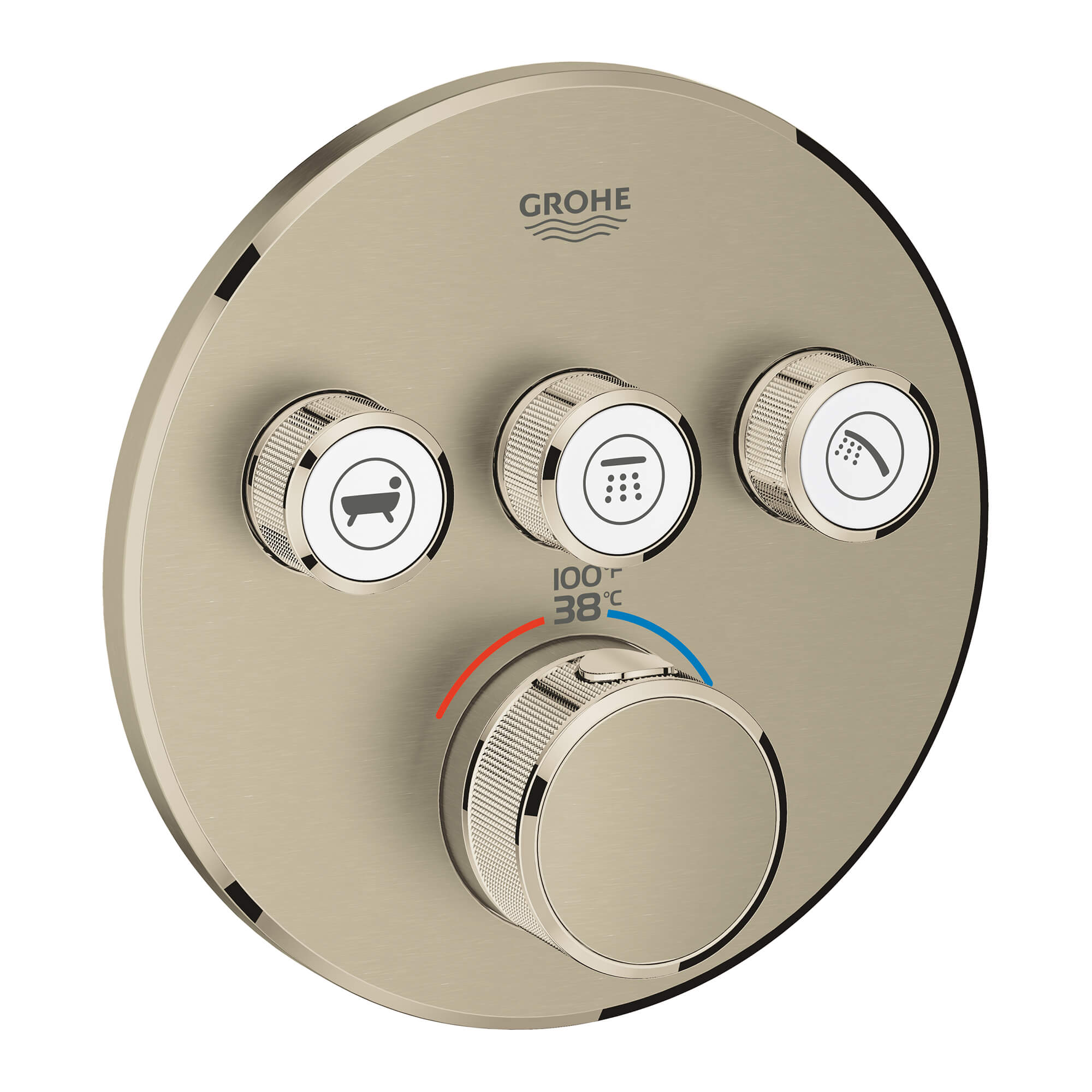 GROHE 29138EN0 Brushed Nickel 4-Handle Push-button Shower Faucet Handle