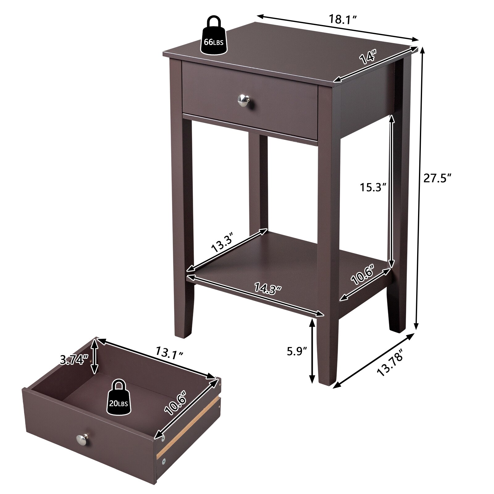 Winado 951236182292 nightstands - View #8