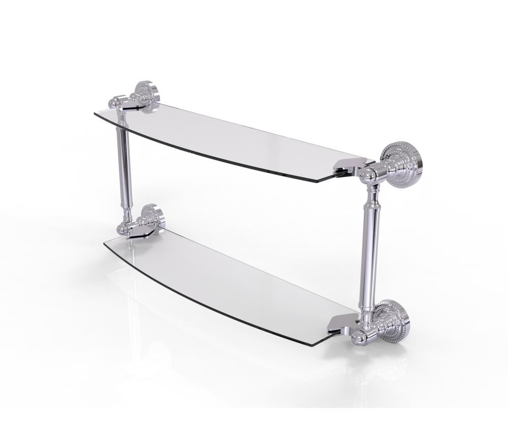 Allied Brass Dottingham Polished Chrome 2-Tier Brass Wall Mount Bathroom Shelf