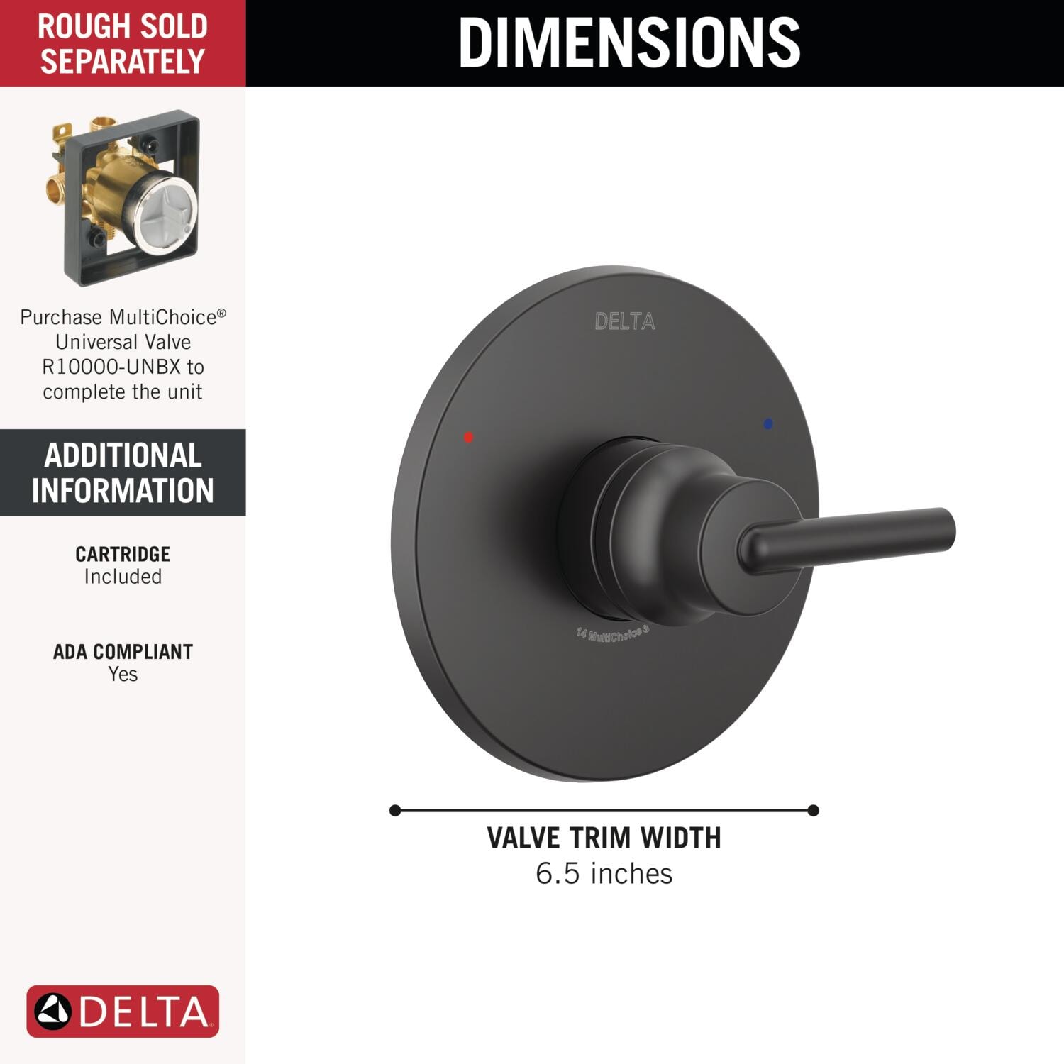 Delta T14059-BL Bath-Shower-Facc - View #2