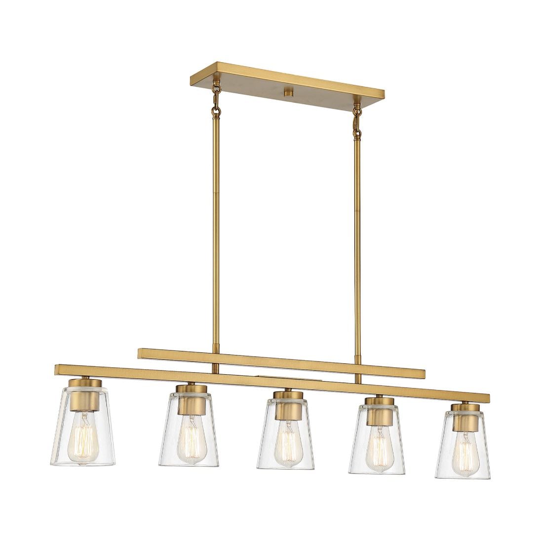 5-Light Warm Brass Modern/Contemporary Dry Rated Chandelier at Lowes.com
