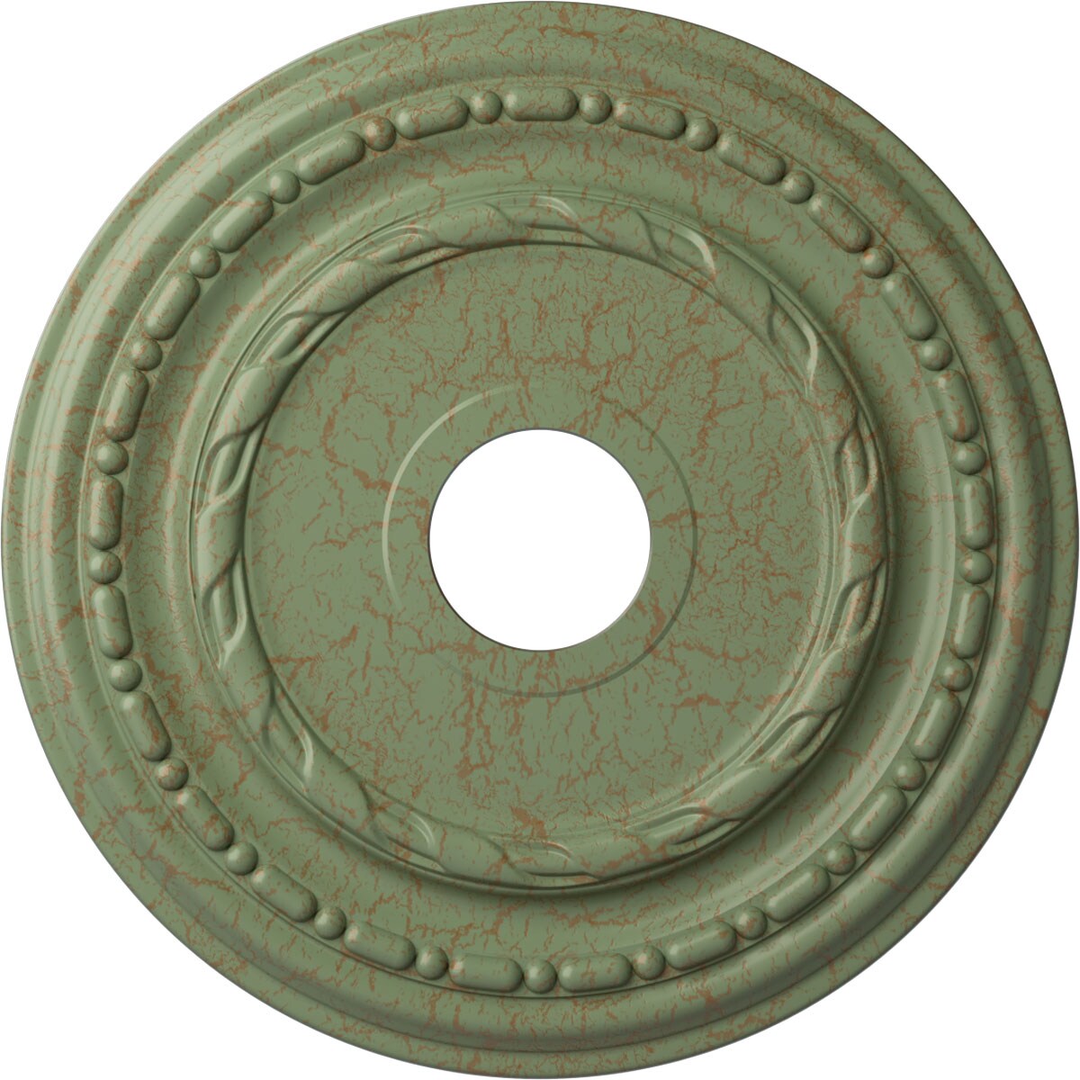 Ekena Millwork CM17DUCBC Dublin 17.875-in W x 17.875-in L Painted Cloud Burst Crackle Polyurethane Whole Ceiling Medallion