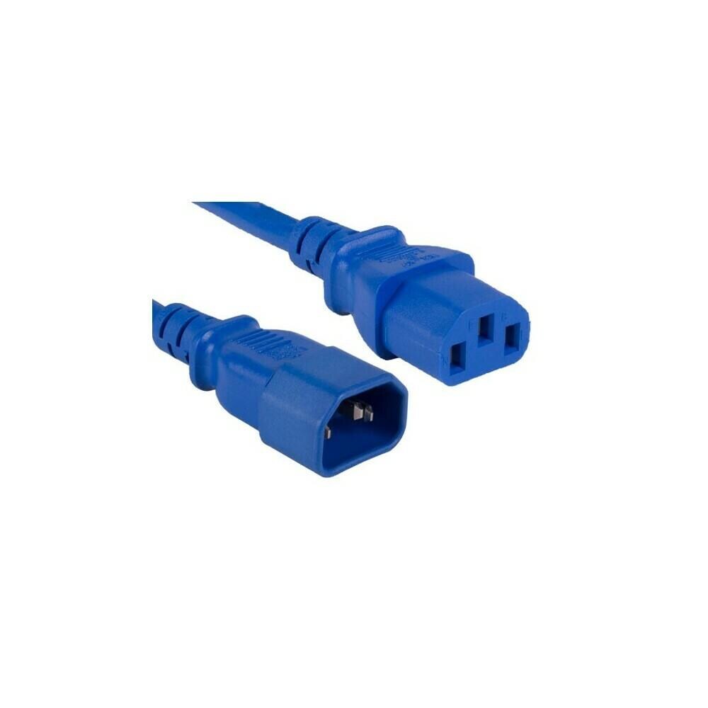 Evolve ZX9CNCT1764 8 ft. Computer Power Extension Cord IEC320 C13 to IEC320 C14, Blue