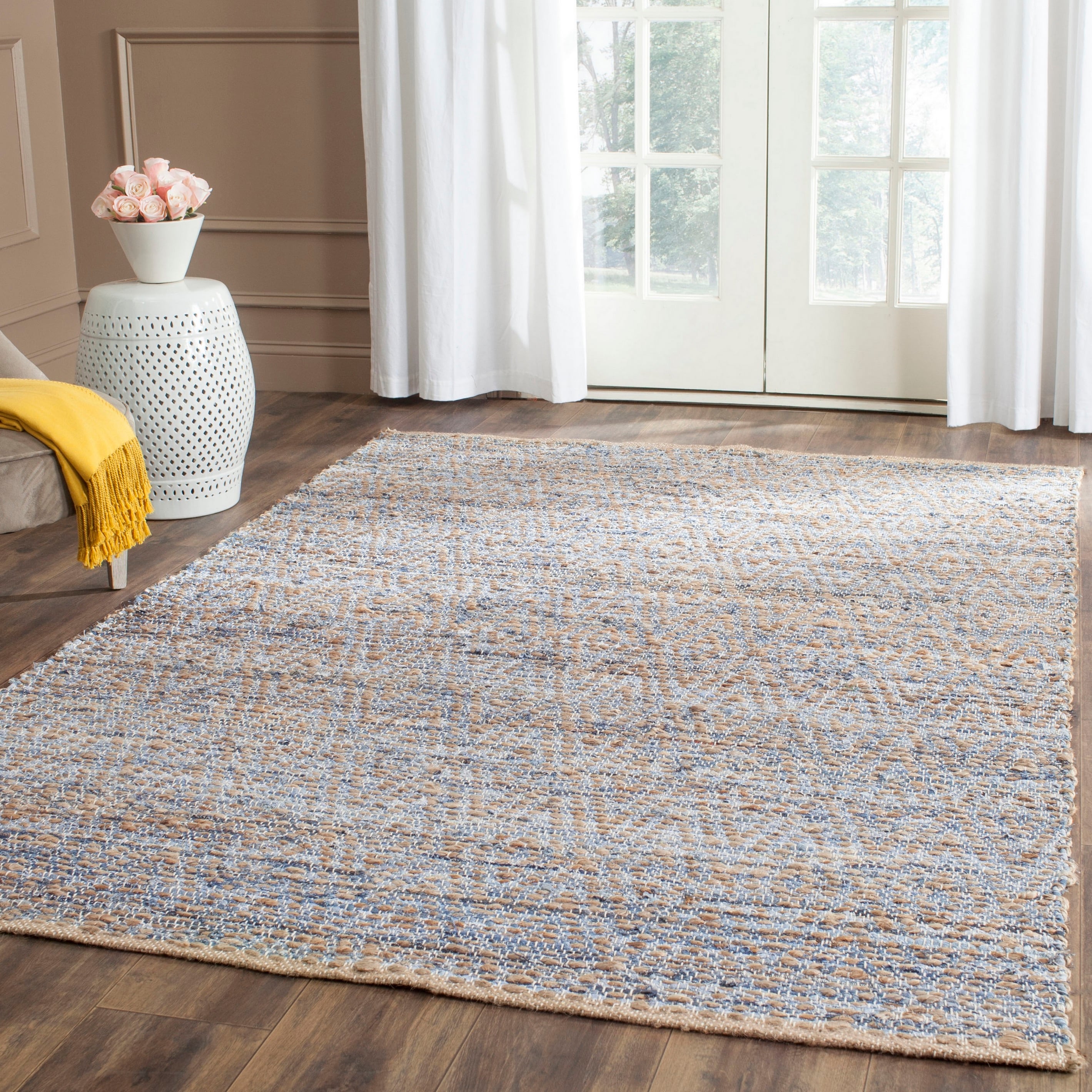 Cape Cod 8' x 10' Blue and Natural Wool Area Rug
