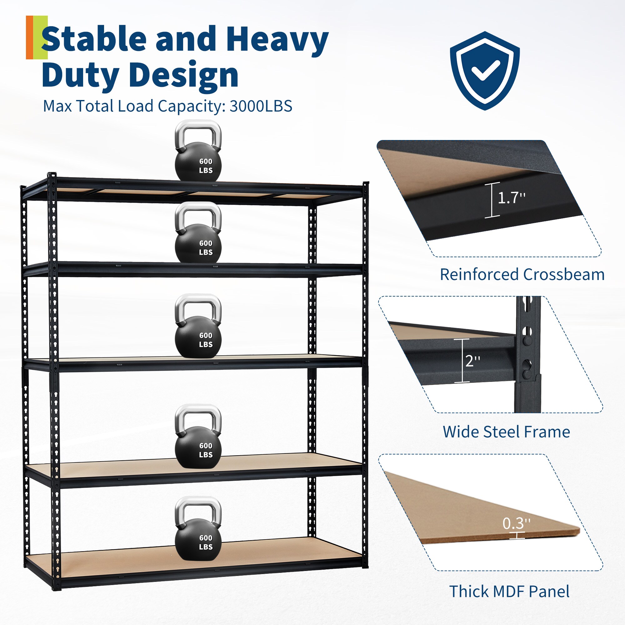 Aoile CWGKNY7ZQ430WAU Free-Standing-Shelving - View #4