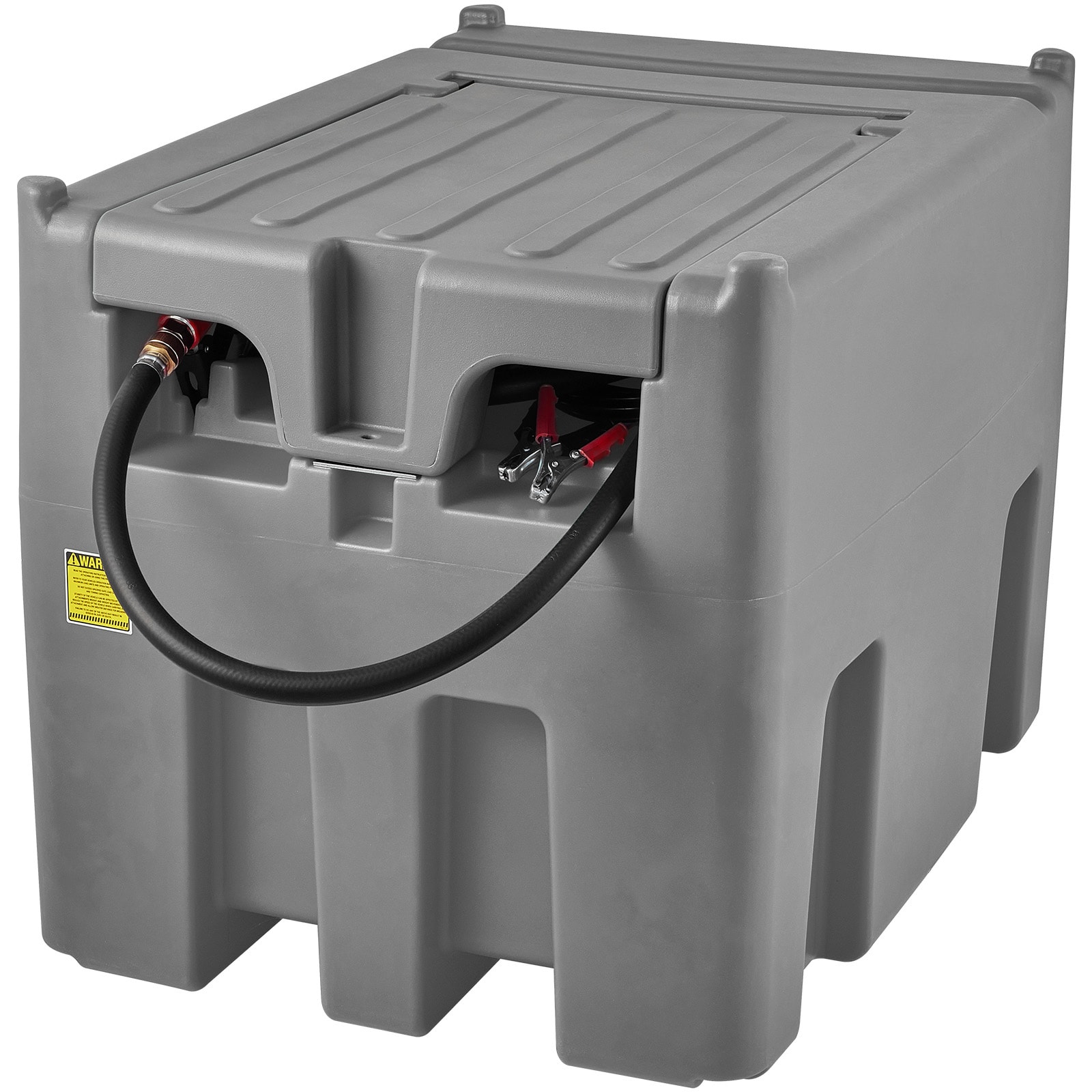 GIVIMO 116-gal Portable Diesel Tank in Gray with 10.6-GPM 12V Pump featuring 13.1-ft Hose and UV-Resistant PE Body with Lockable Copper Lid for Fleet Refueling #LW038GIVSS117