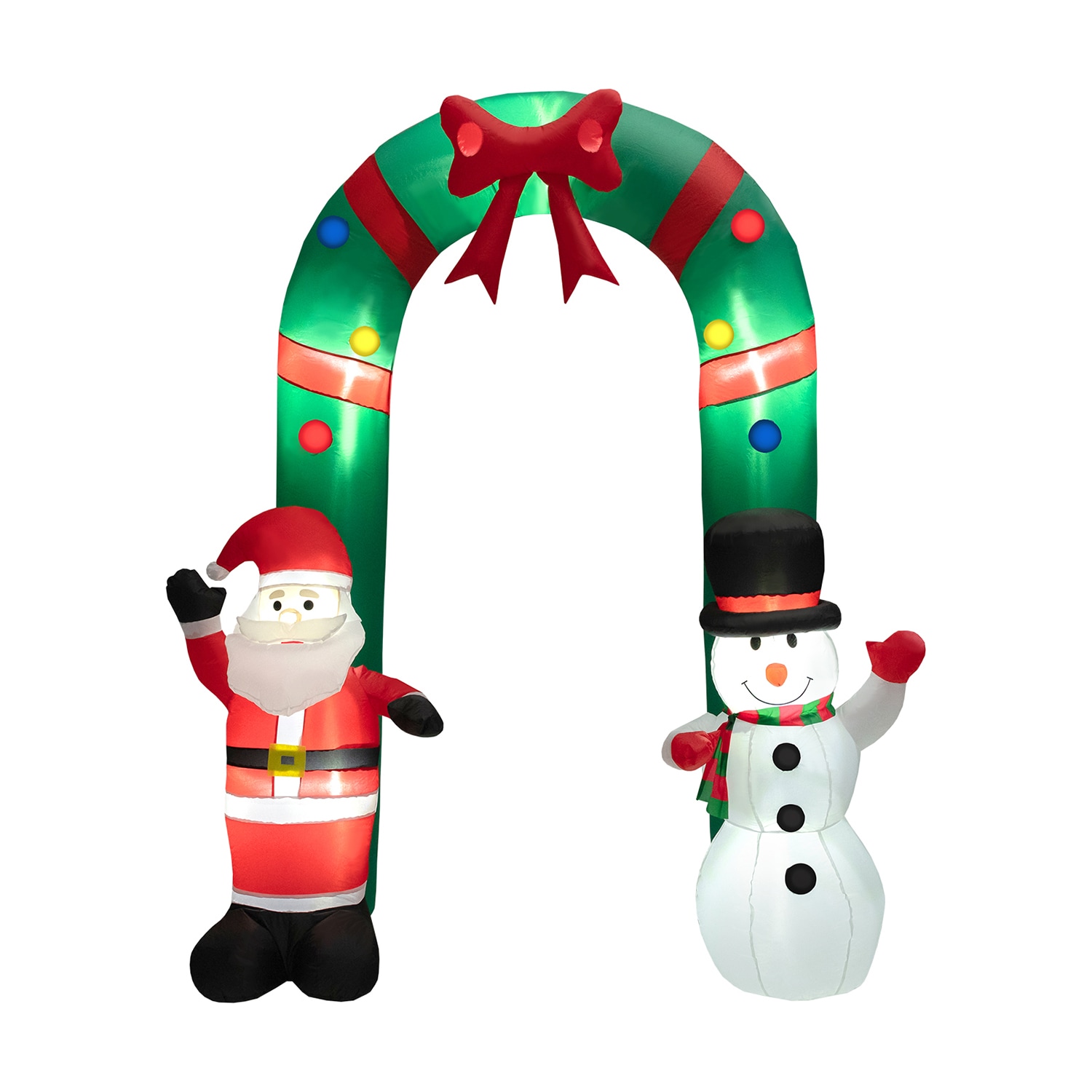 WELLFOR 8-ft Lighted Santa Christmas Inflatable Archway in the ...