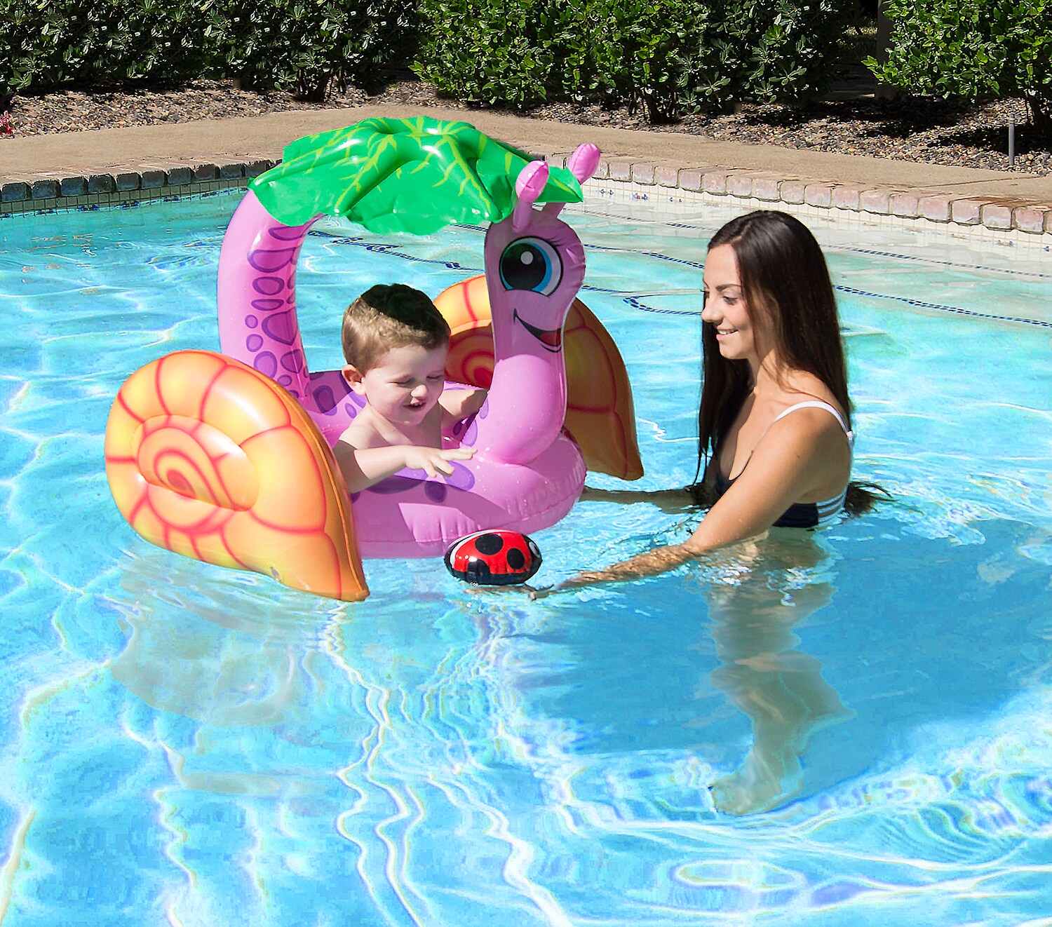 Poolmaster 81562 26-in x 32-in 1 -Seat PINK MULTI Infant float