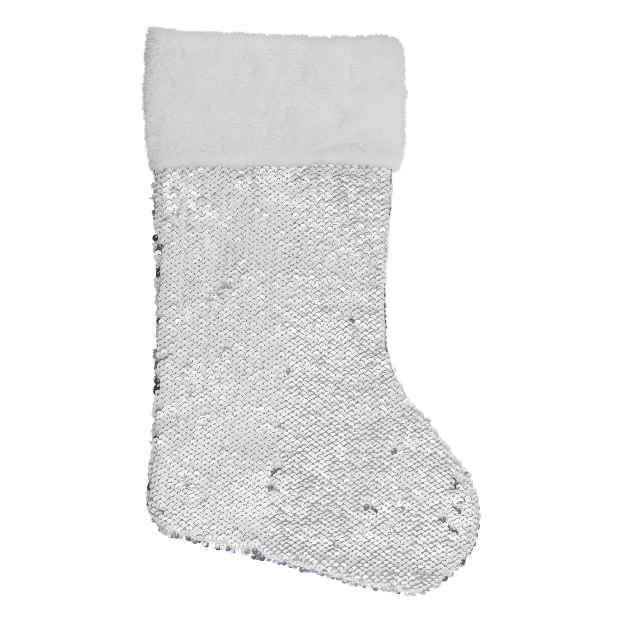 Northlight 19-in White Fur Christmas Stocking in the Christmas ...
