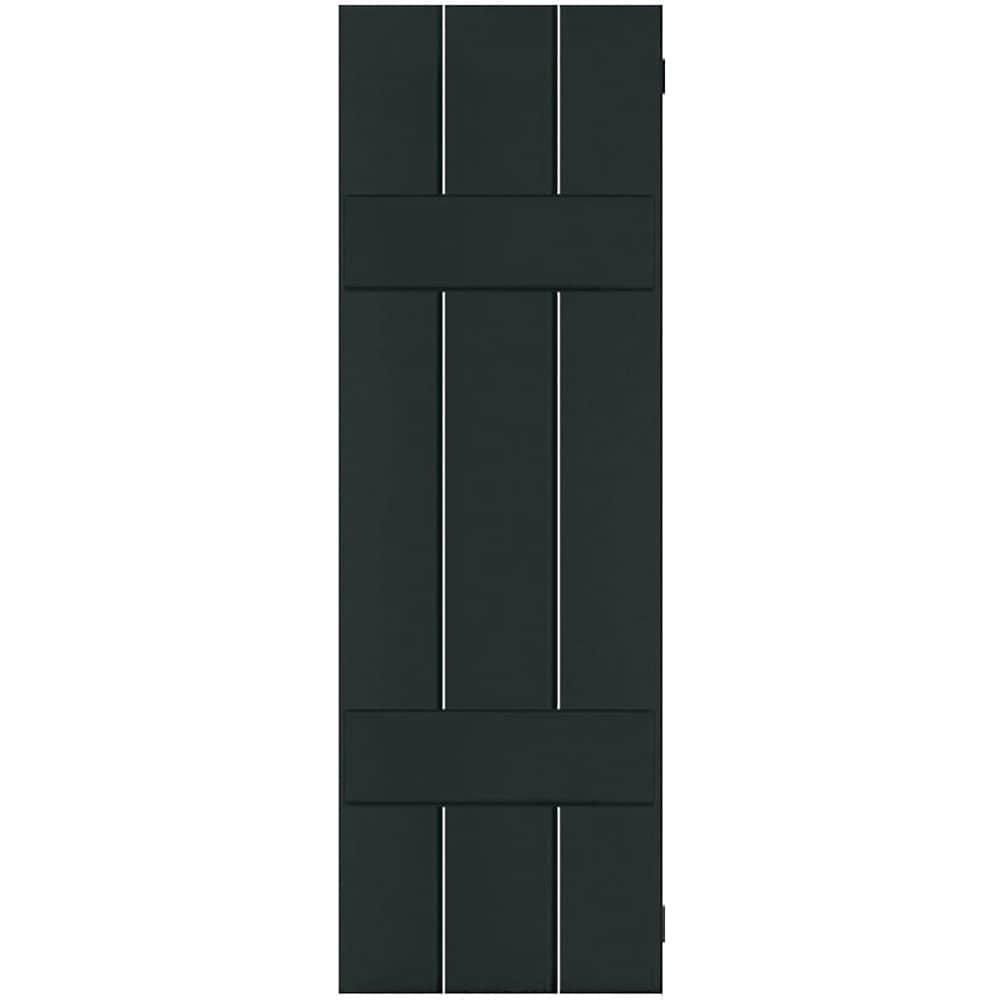 Ekena Millwork RWB12X030DGP 12-in W x 30-in H Black Forest Green Board and batten Wood Exterior Shutters ( 2 -Pack )